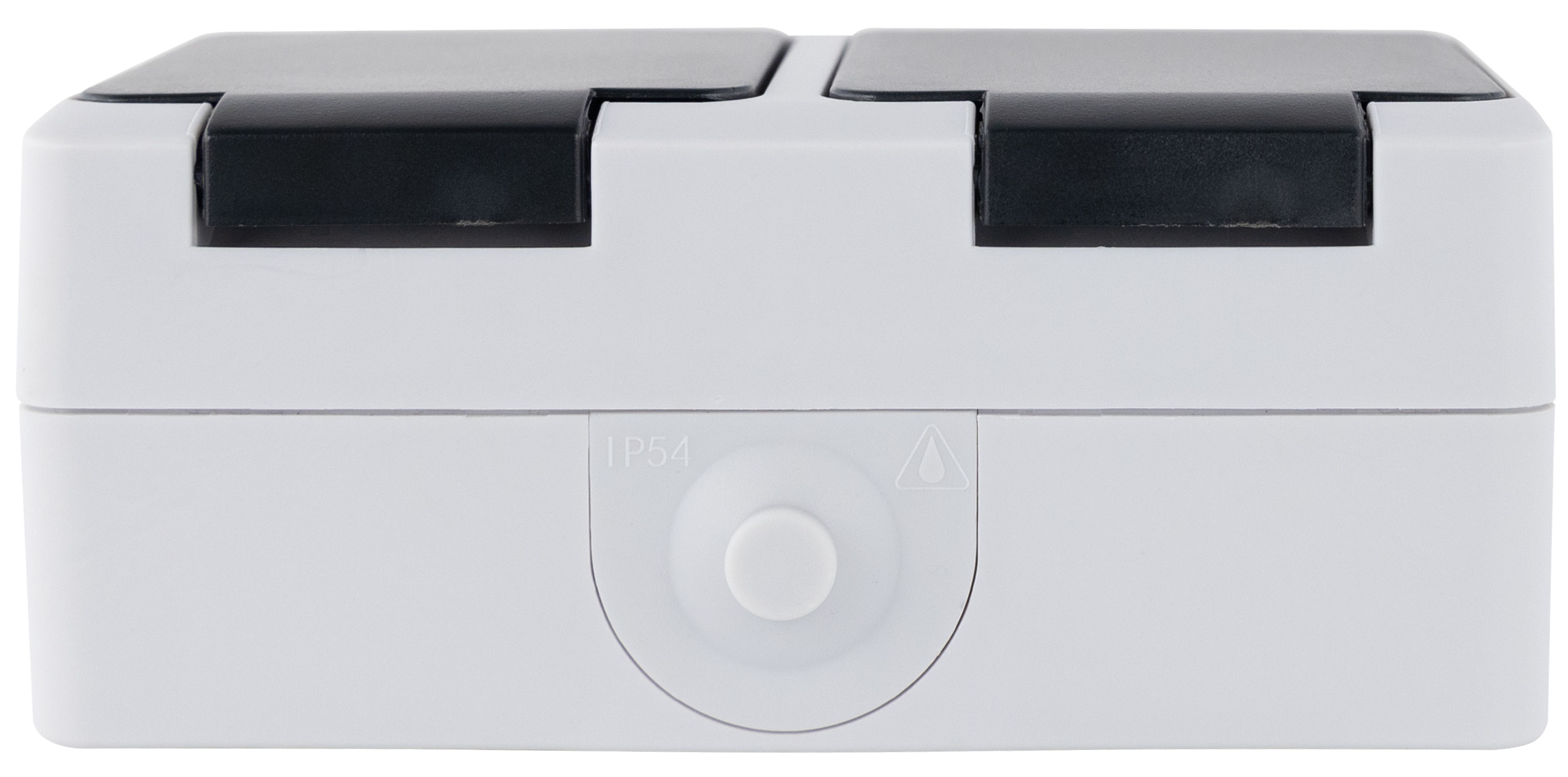 REV Feuchtraum-Steckdose AquaMini, 2-fach, Aufputz, weiß/schwarz