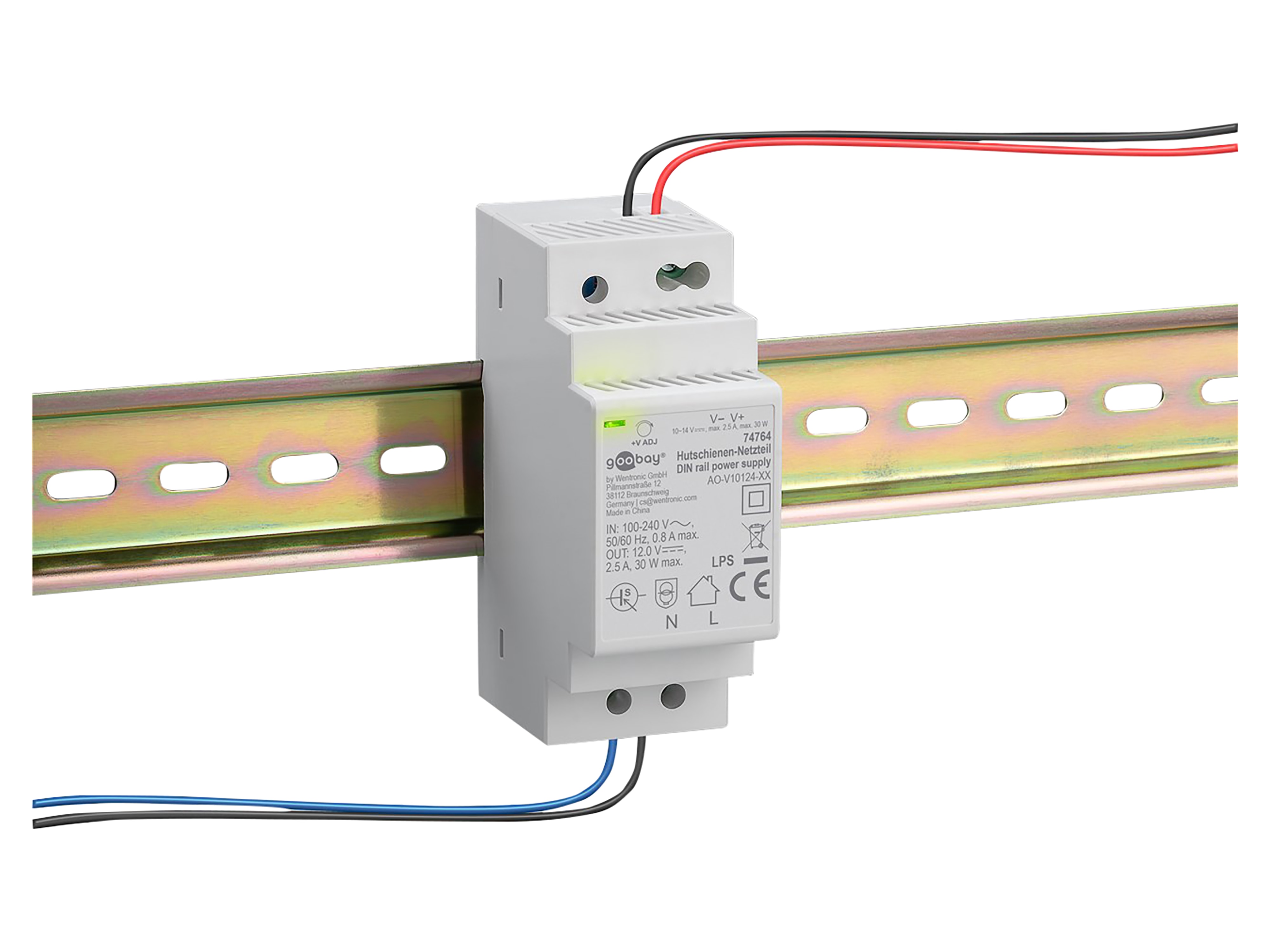 GOOBAY Hutschienen-Netzteil 74764, 12 V, 2,5 A, 30 W