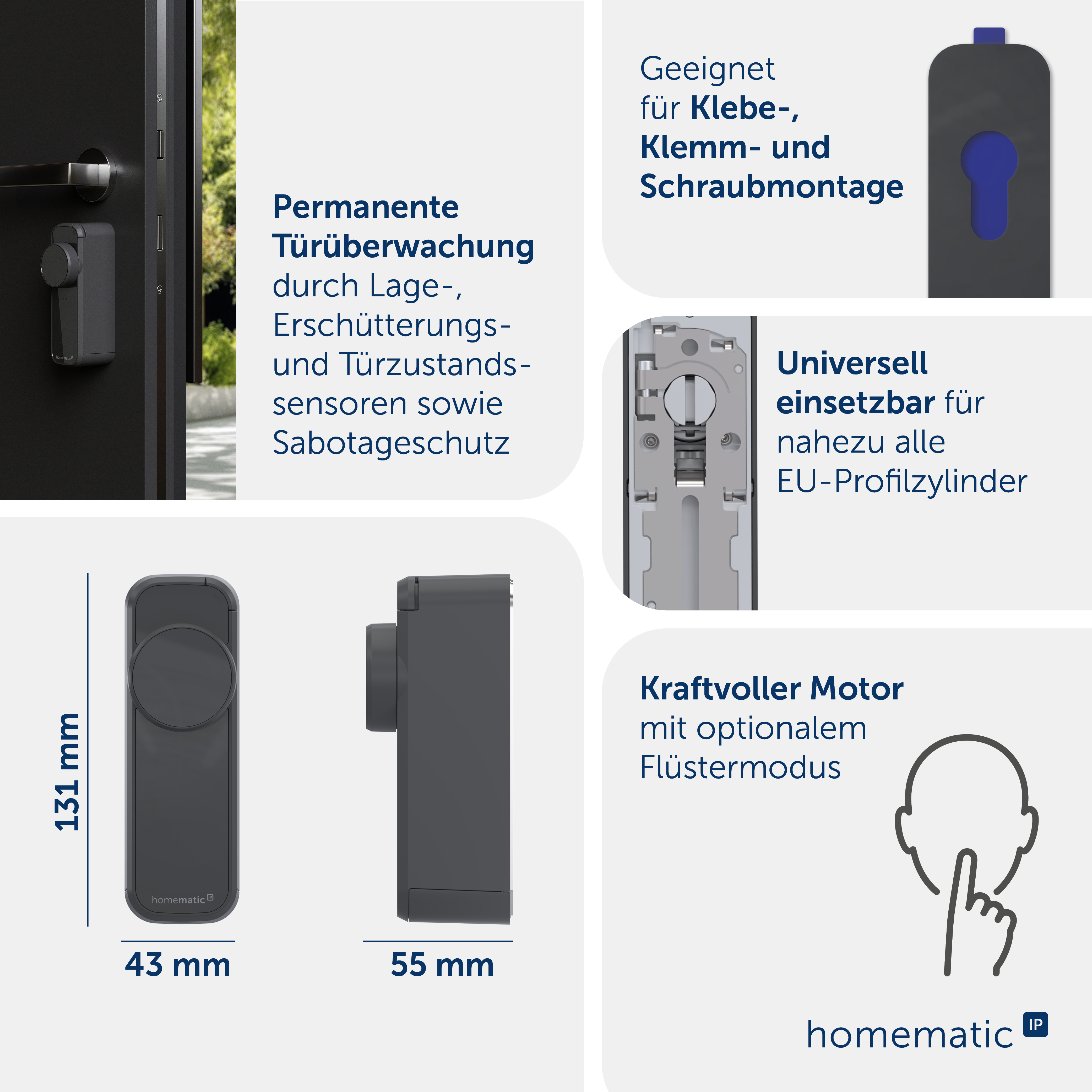 HOMEMATIC IP 162500A0, Türschlossantrieb pro, anthrazit HOMEMATIC IP 162500A0, Türschlossantrieb pro, anthrazit