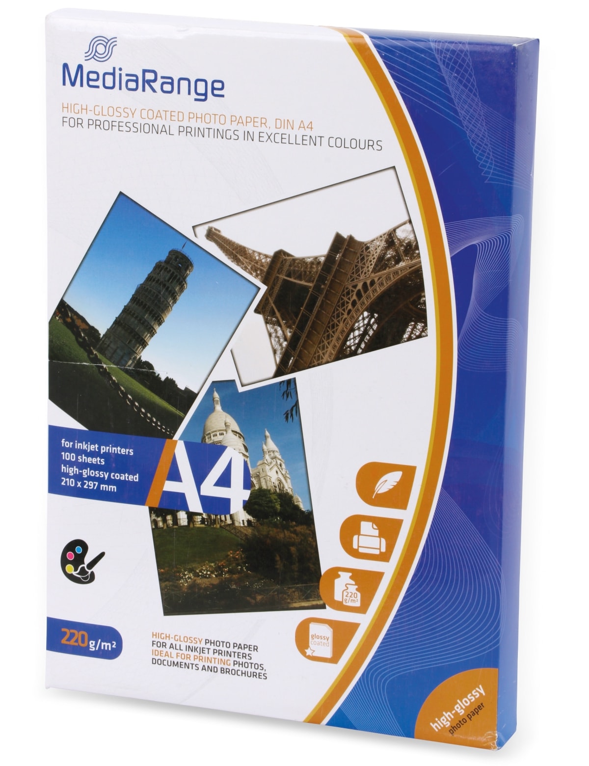 MEDIARANGE Fotopapier DIN A4, 220 g/m², hochglanz