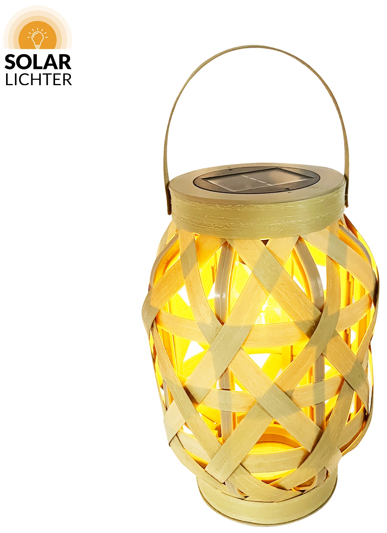 SOLAR LEUCHTEN Solar LED-Akku-Rattanleuchte SSolar, 2700 K