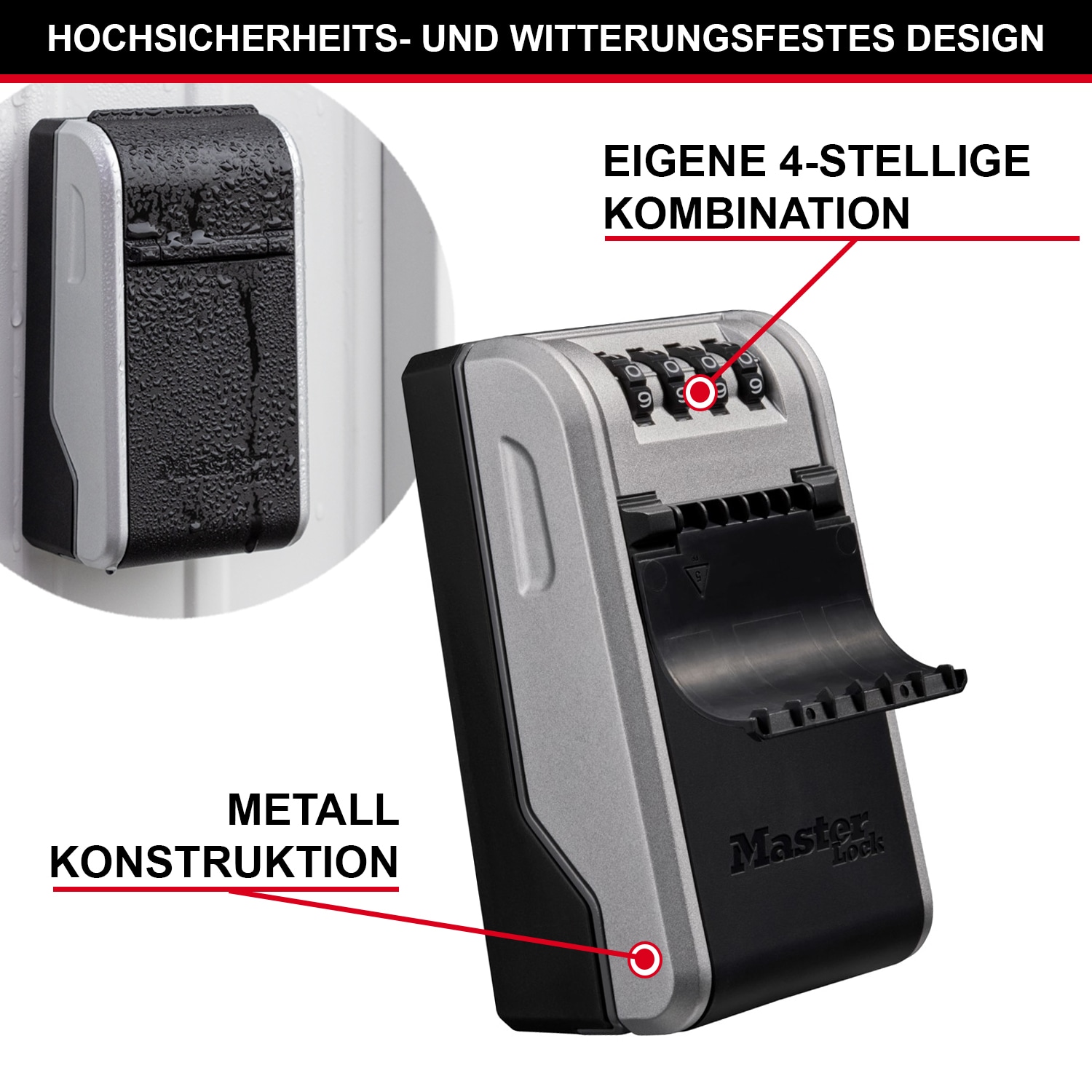 MASTERLOCK Schlüsselkasten 5481EUR, mit Wandmontage
