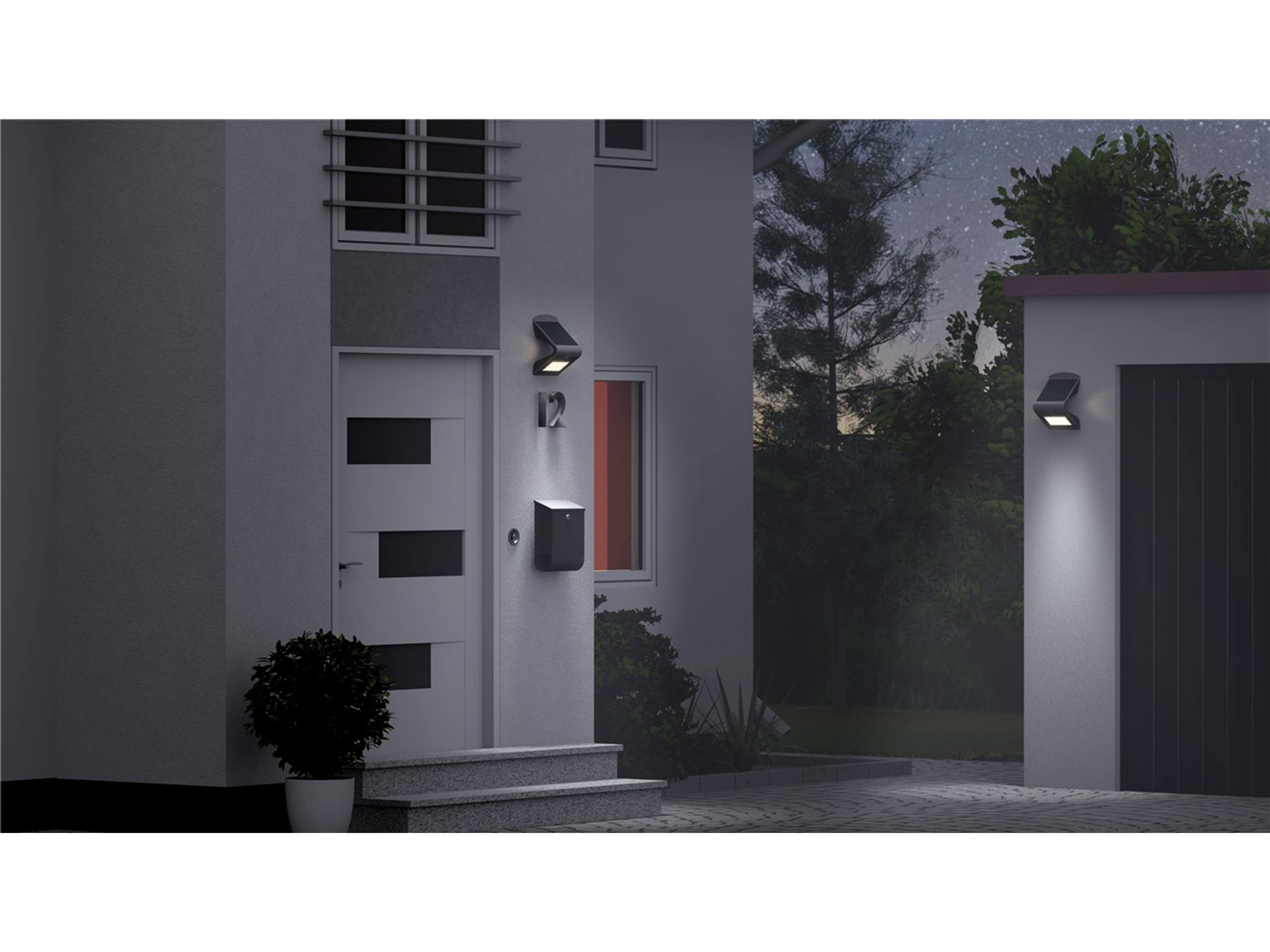 GOOBAY Solar LED-Wandleuchte mit Bewegungsmelder, 1,5 W, weiß GOOBAY Solar LED-Wandleuchte mit Bewegungsmelder, 1,5 W, weiß