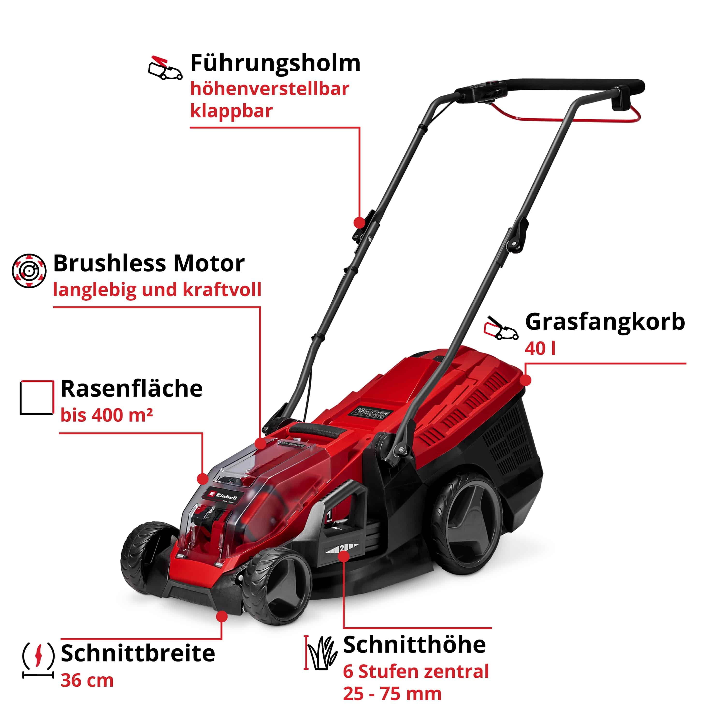 EINHELL Akku-Rasenmäher GE-CM 36/36 Li (2x4,0Ah) EINHELL Akku-Rasenmäher GE-CM 36/36 Li (2x4,0Ah)