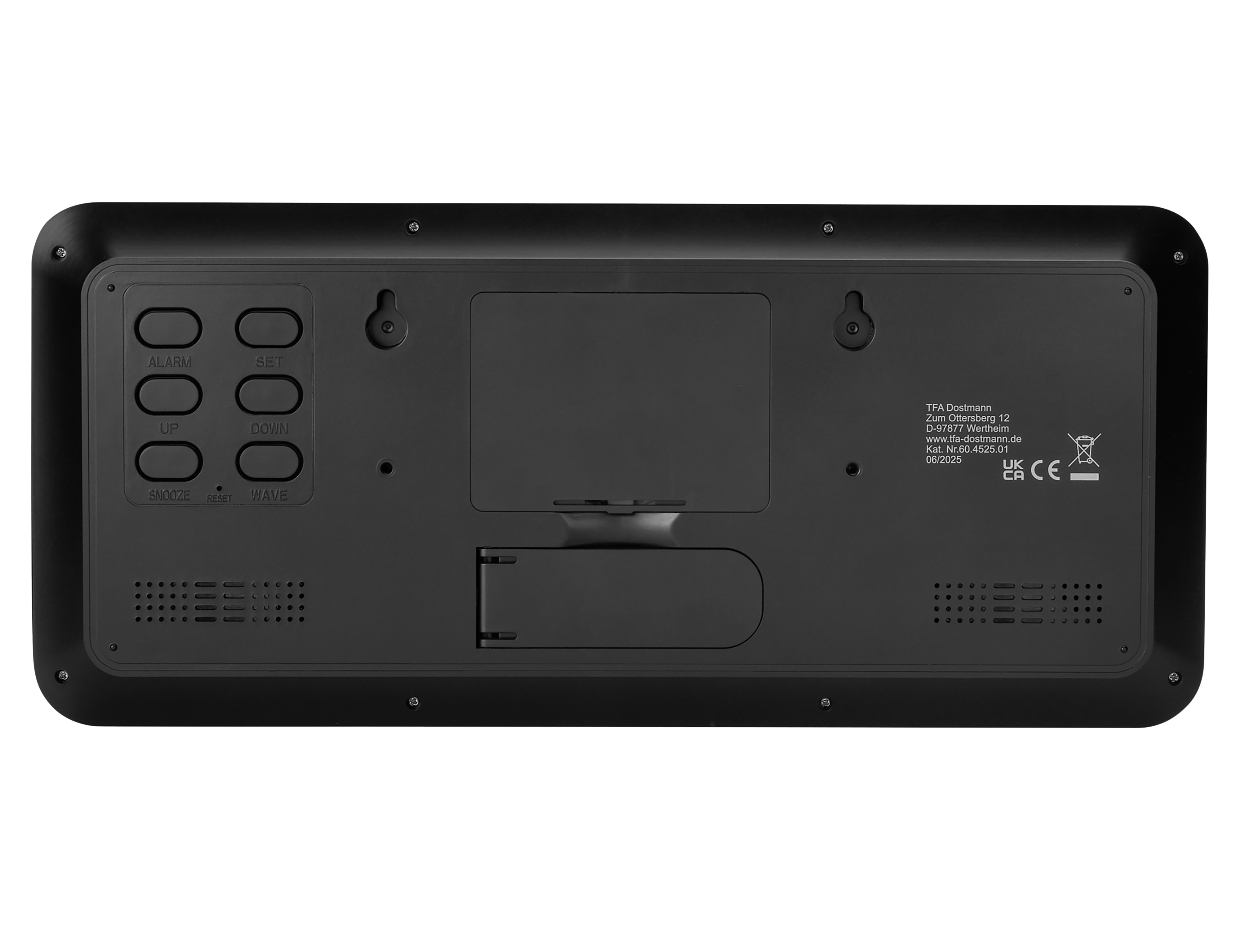 TFA Digitale Funkuhr 60.4525.01, mit Raumklima, schwarz