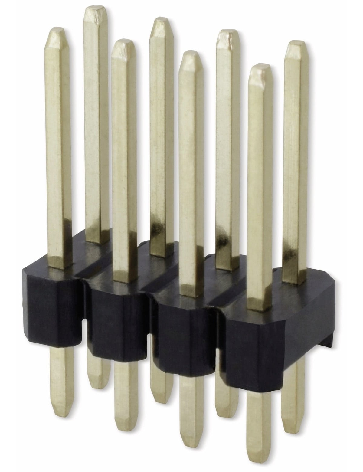 Stiftleiste, 2 x 4, 2,54 mm, gerade, 0,8µ Au (Gold), 5 Stück Stiftleiste, 2 x 4, 2,54 mm, gerade, 0,8µ Au (Gold), 5 Stück