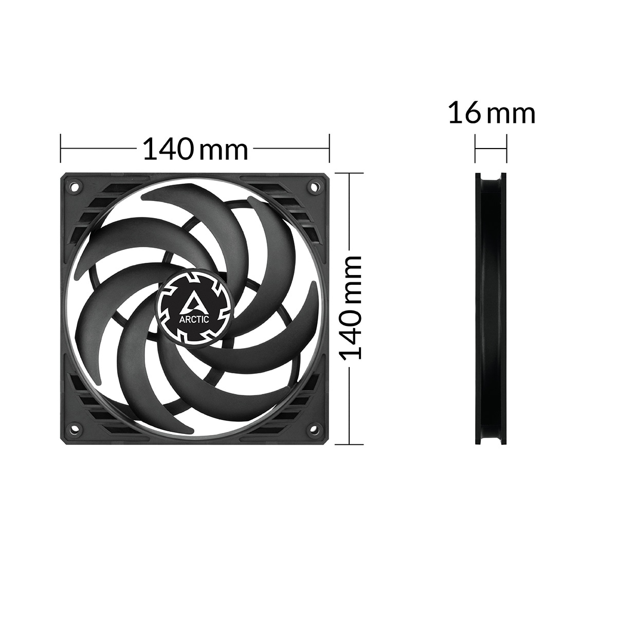 ARCTIC Lüfter P14 Slim PWM PST 140mm