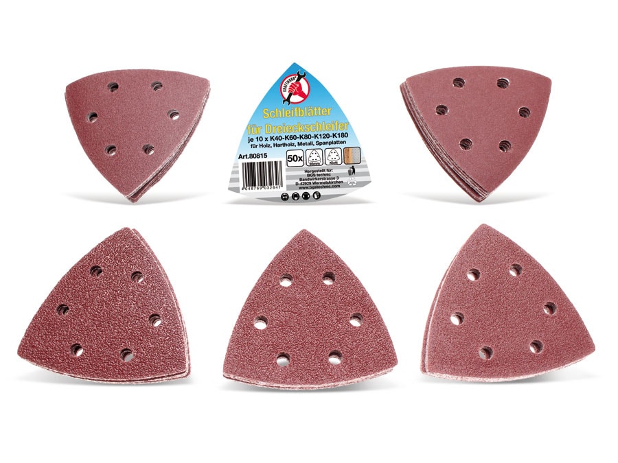 TOOLTECH Schleifdreiecke-Set, 93x93x93 mm TOOLTECH Schleifdreiecke-Set, 93x93x93 mm
