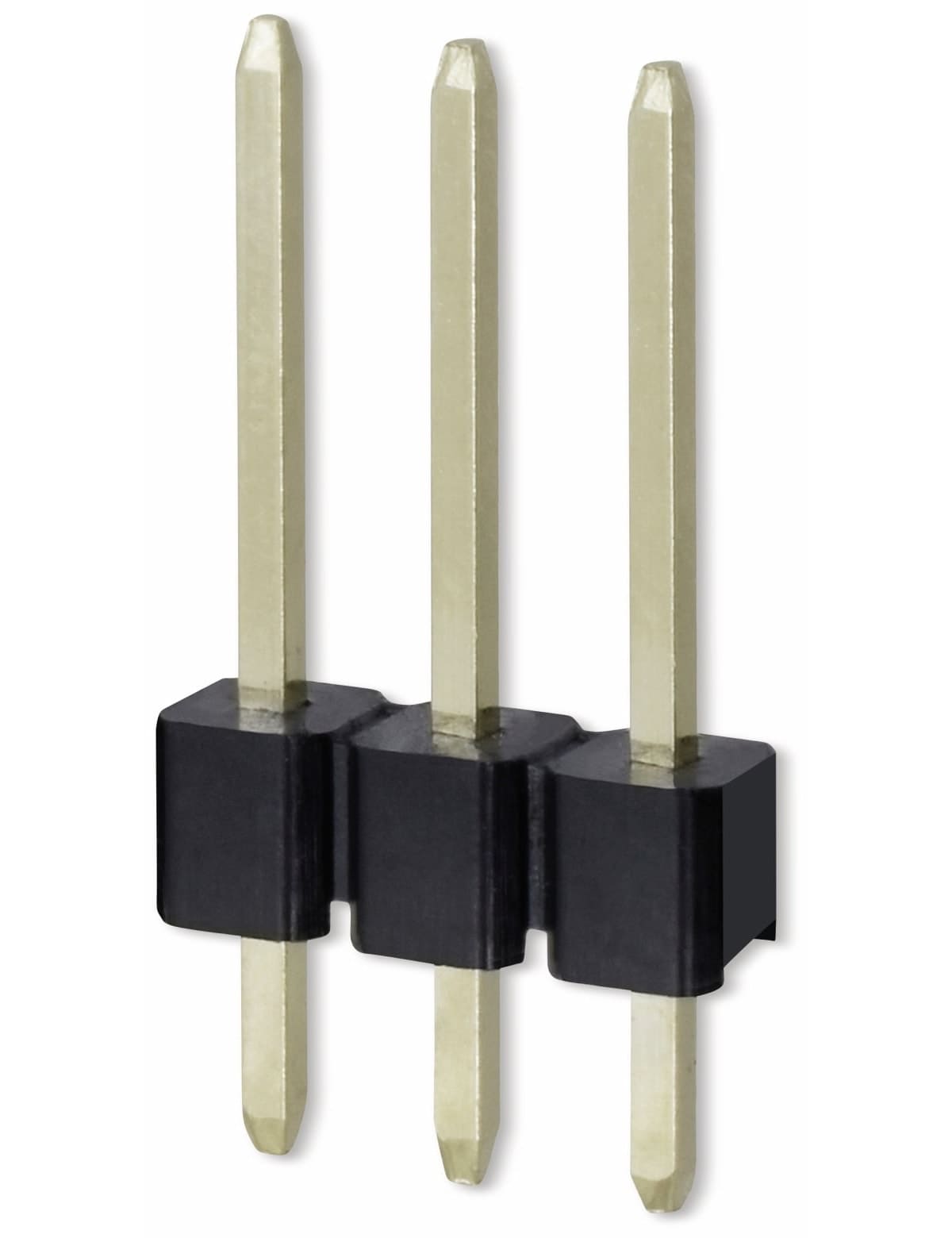 Stiftleiste, 1 x 3, 2,54 mm, gerade, 0,8µ Au (Gold), 5 Stück