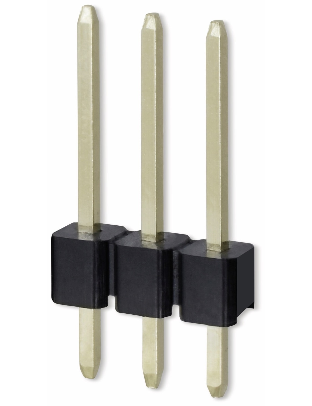 Stiftleiste, 1 x 3, 2,54 mm, gerade, 0,8µ Au (Gold), 5 Stück Stiftleiste, 1 x 3, 2,54 mm, gerade, 0,8µ Au (Gold), 5 Stück