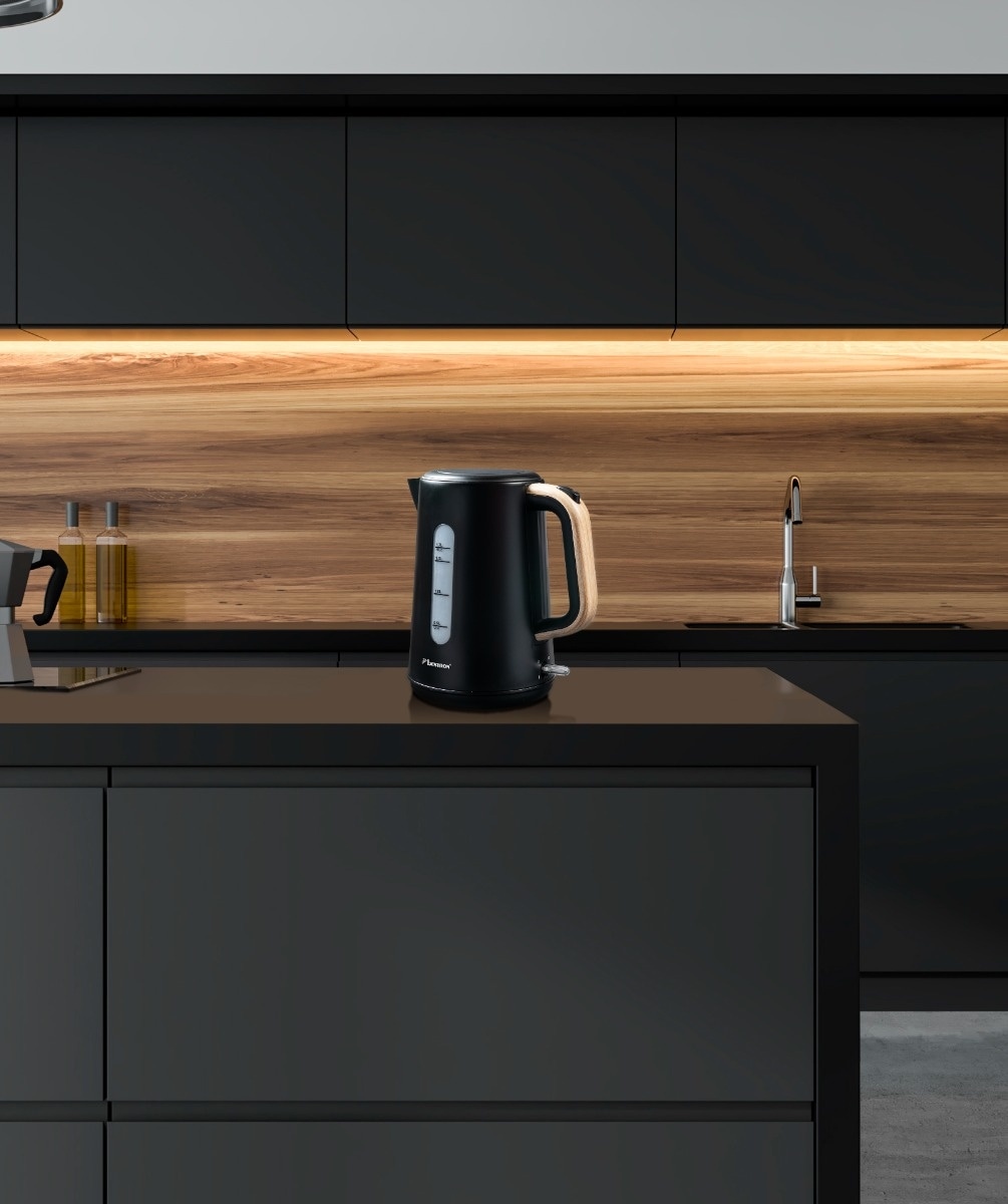 BESTRON Wasserkocher Black & Wood, AWK2200BW, 1,7 L, 2200 W, schwarz
