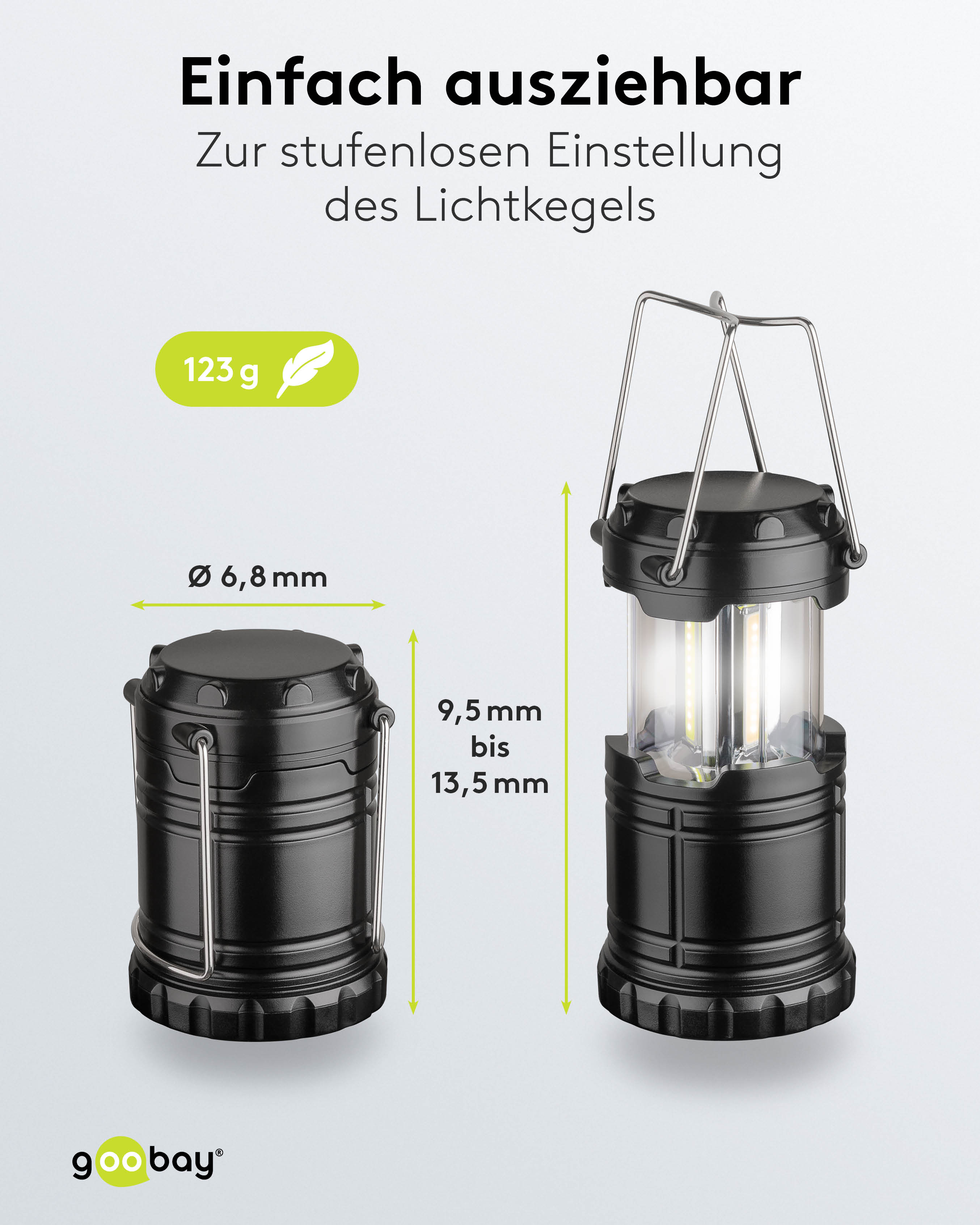GOOBAY LED-Campingleuchte High Bright 250, batteriebetrieben GOOBAY LED-Campingleuchte High Bright 250, batteriebetrieben