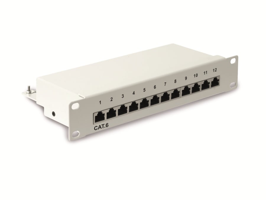 RED4POWER CAT.6 Patchpanel R4-N105G, 12-fach, 10", grau