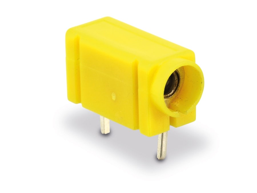 Prüfbuchse 4mm für Printmontage, gelb