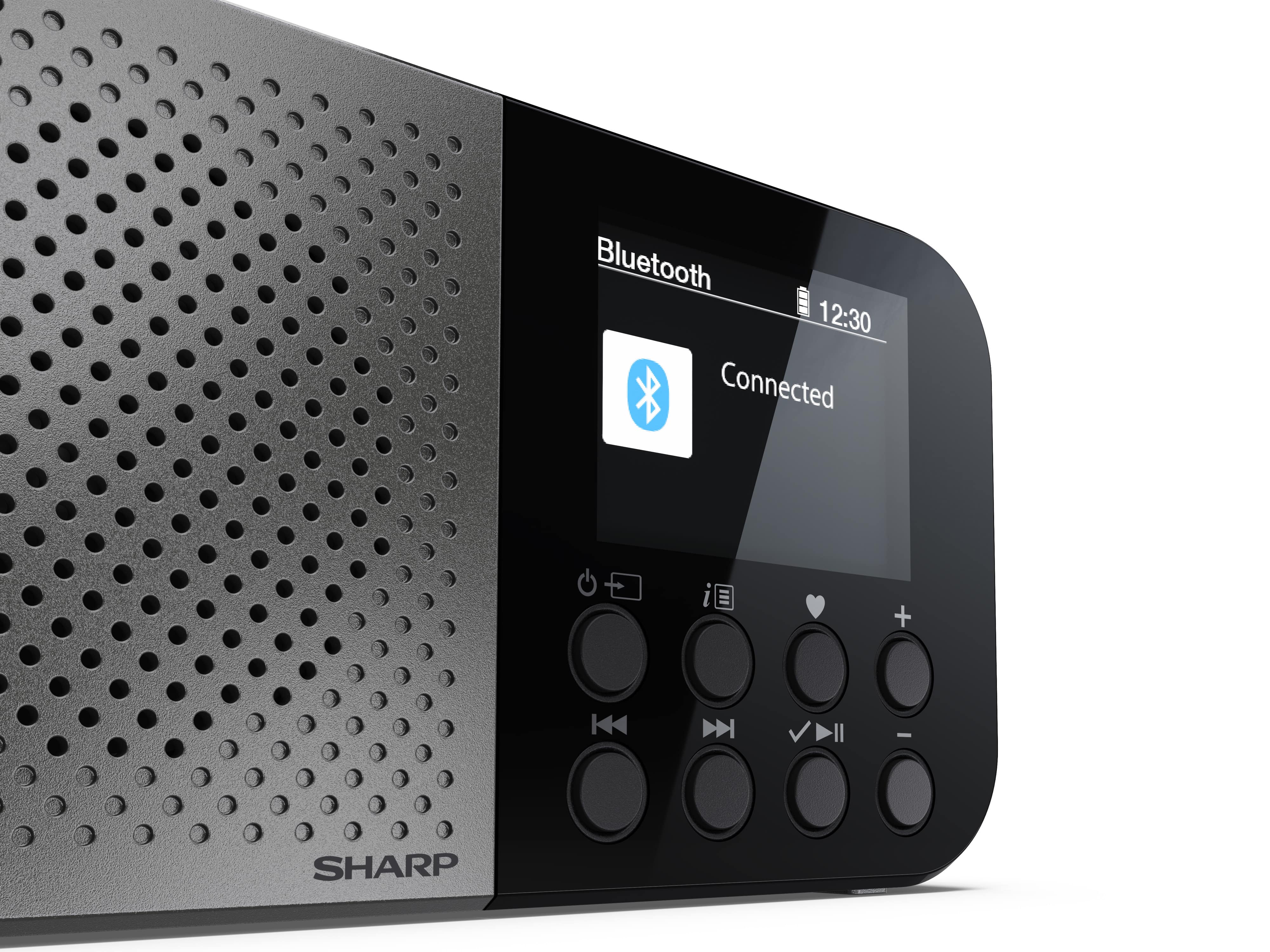 SHARP Digitalradio-tragbar DR-P520, schwarz, DAB+, Bluetooth, USB-C