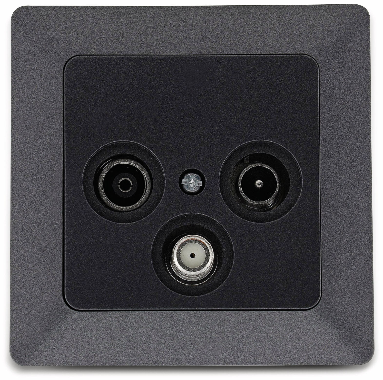 MILOS Antennendose 23047, 3-Loch, anthrazit MILOS Antennendose 23047, 3-Loch, anthrazit