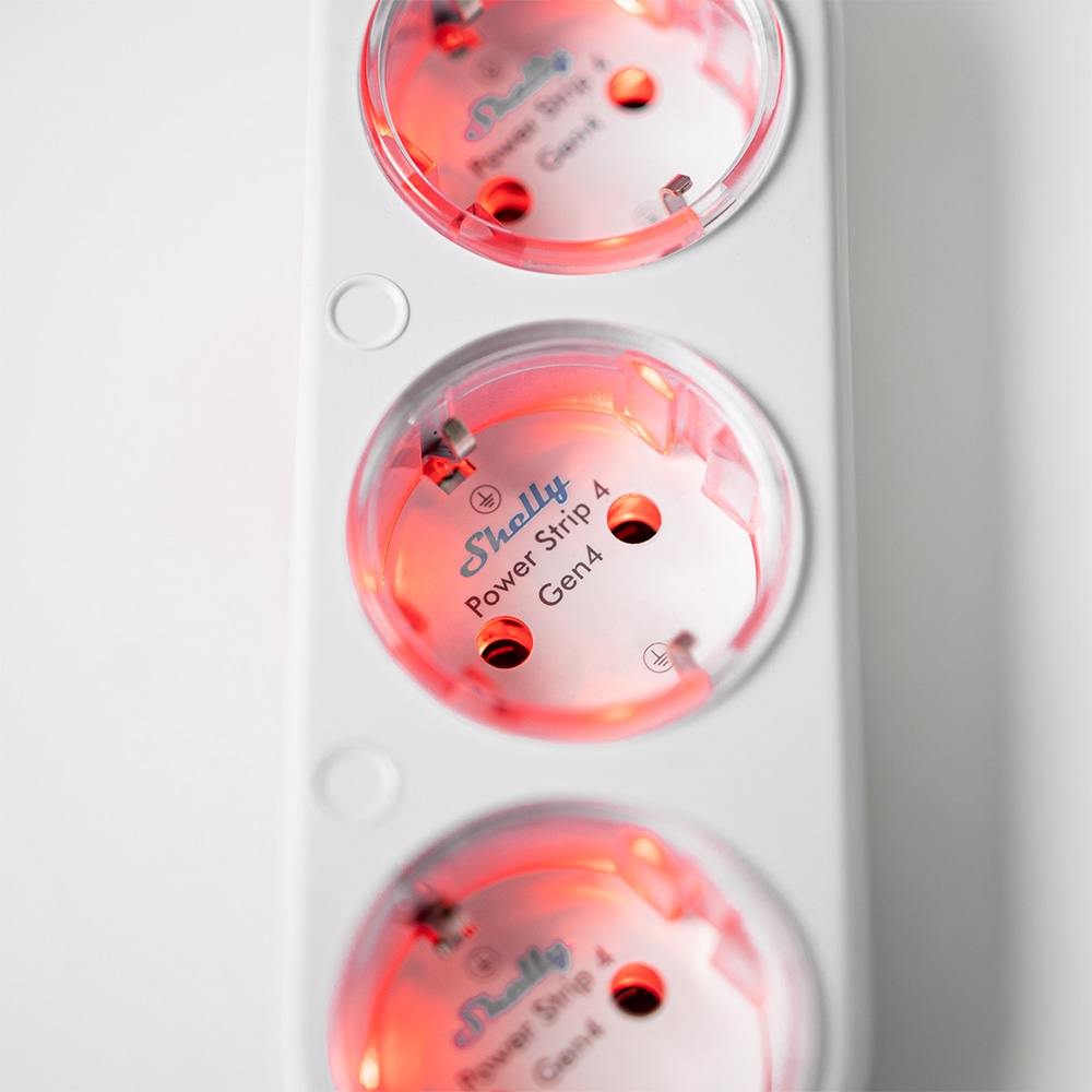 SHELLY Power Strip 4 Gen4, 4-fach Steckdosenleiste, weiß, WiFi, Bluetooth, Zigbee, Matter, Apple HomeKit, Alexa