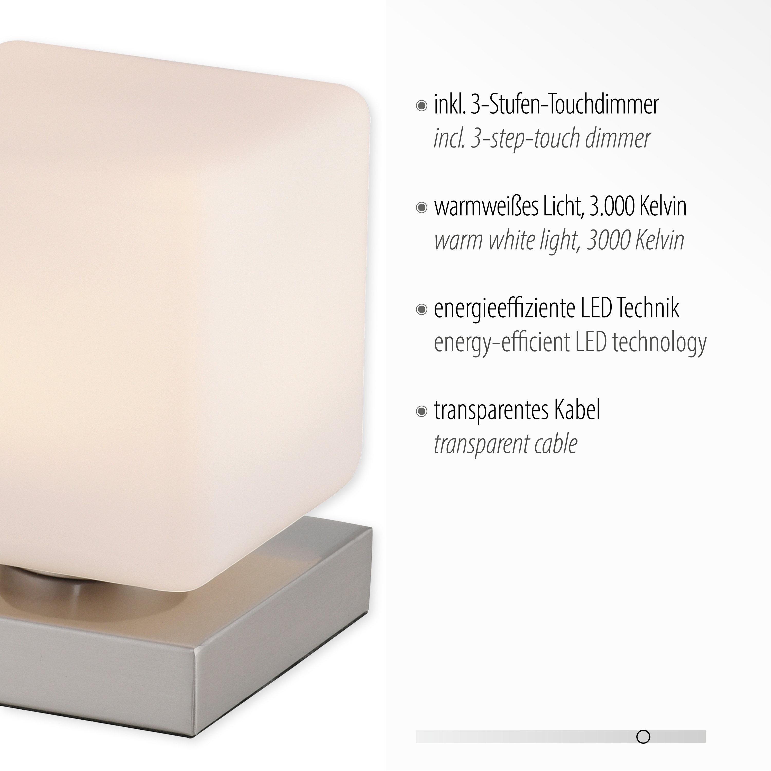 PAUL NEUHAUS LED-Tischleuchte 4036-55 stahl, 5 W, 580 lm, 3000 K