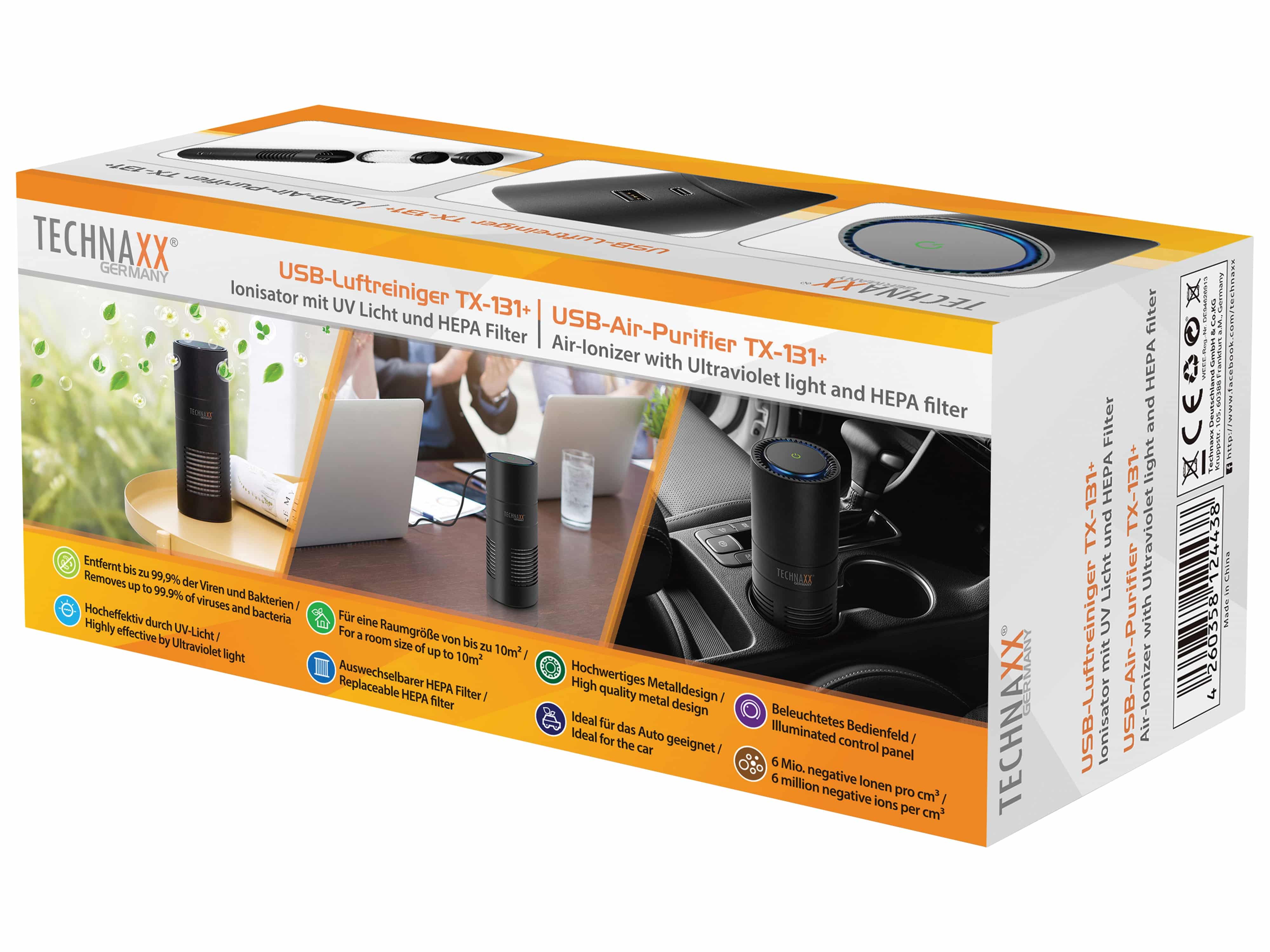 TECHNAXX Luftreiniger TX-131+, USB