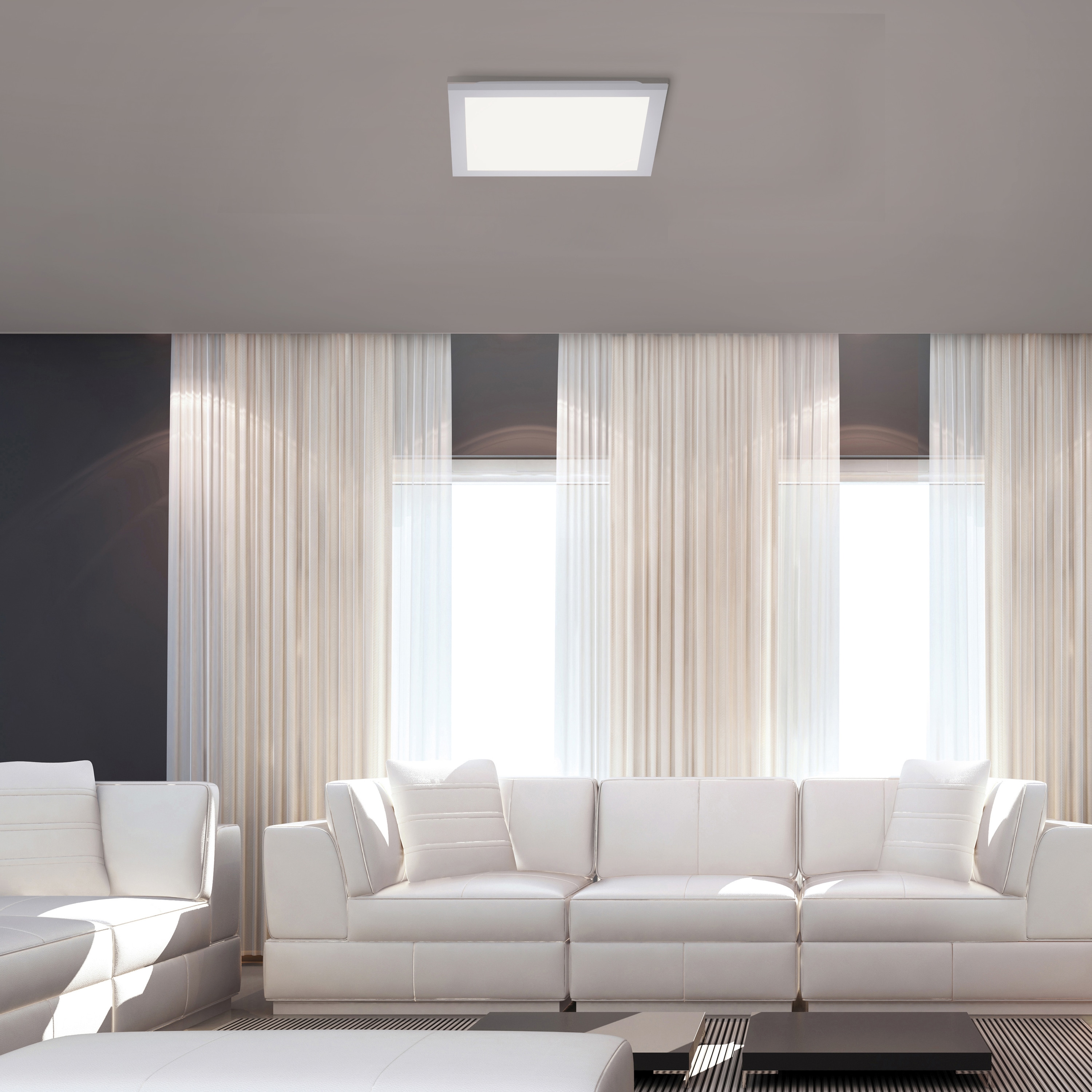 JUST LIGHT LED-Deckenleuchte 12200-16 weiss, 17 W, 1760 lm, 3000 K, einzeln schaltbar