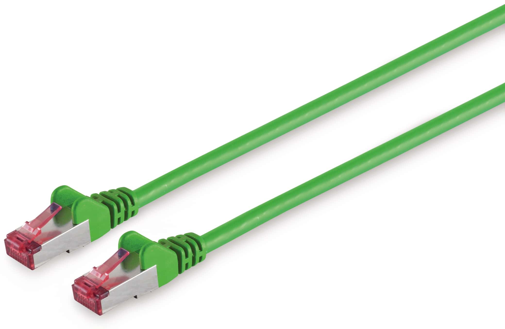 CAT.6a Netzwerkkabel, S/FTP, PIMF, halogenfrei, grün, 0,15 m