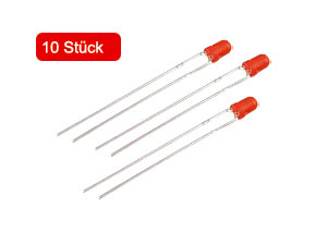 Standard-LED, 3 mm, rot, 10 Stück Standard-LED, 3 mm, rot, 10 Stück