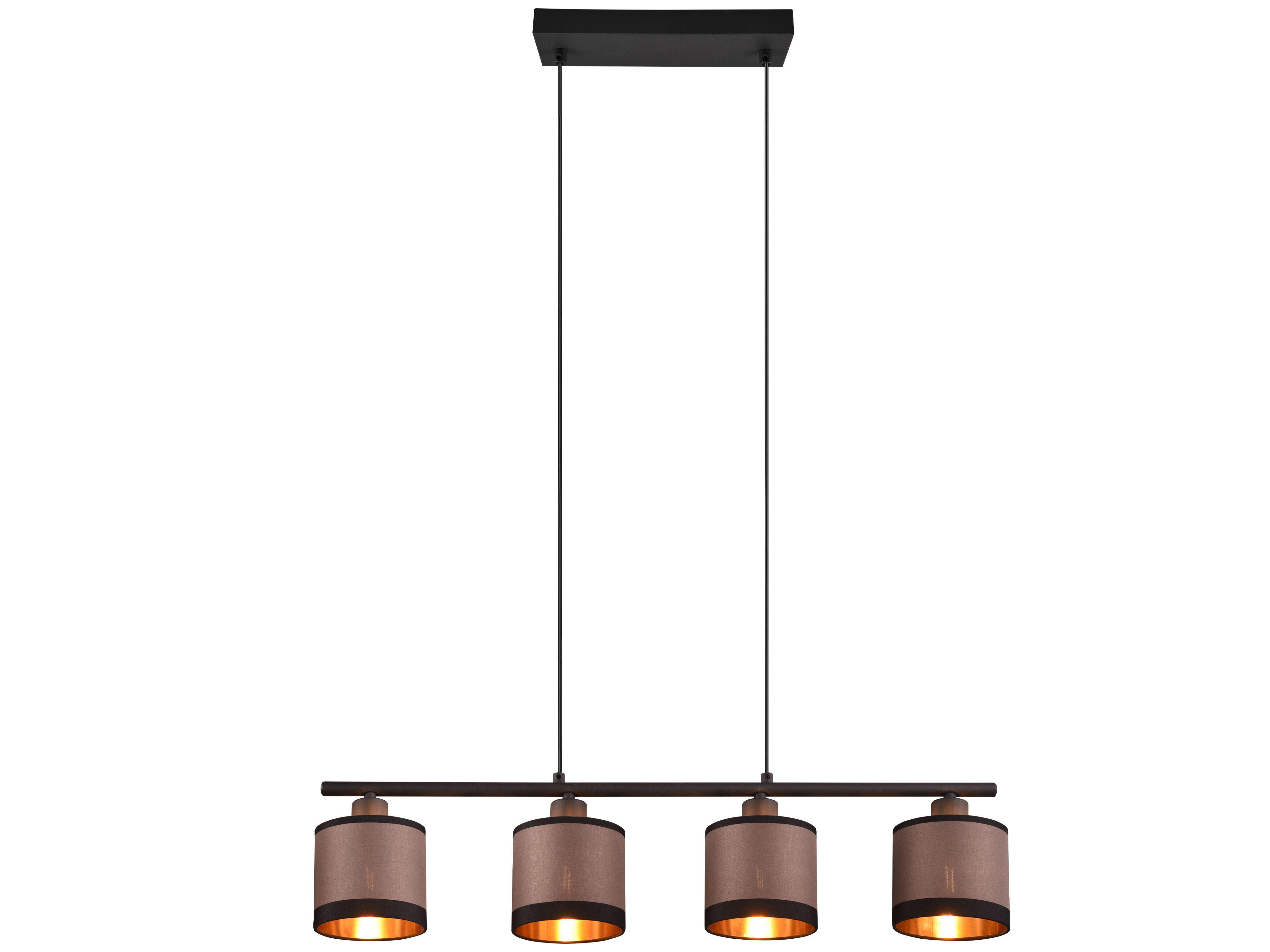 REALITY Pendelleuchte Davos R31554041 schwarz, Schirme taupe, für 4 x E14 REALITY Pendelleuchte Davos R31554041 schwarz, Schirme taupe, für 4 x E14