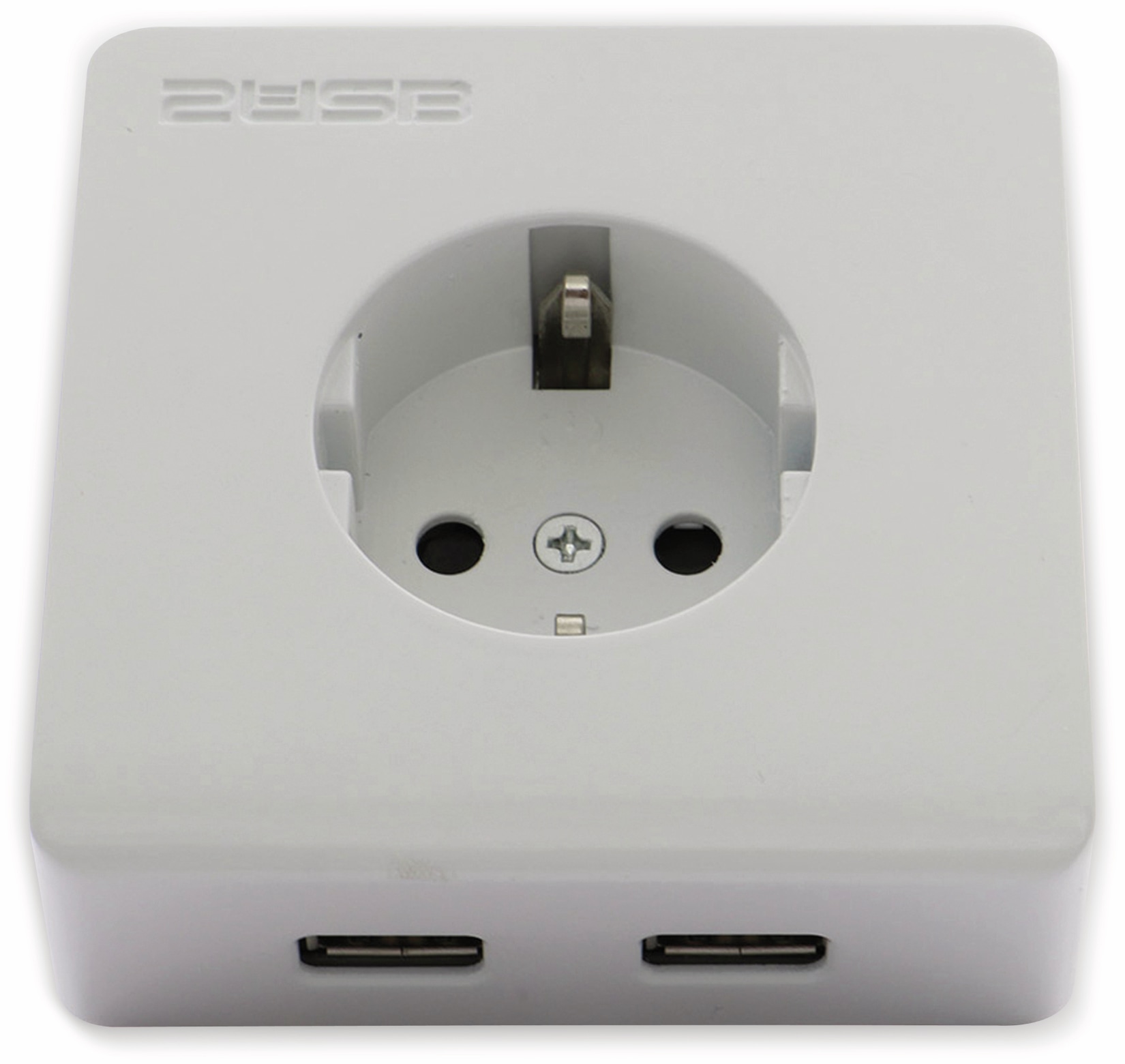 2USB Schutzkontakt-Steckdose easyCharge 8080, AP, 2x USB, 2,4A, Handyhalter
