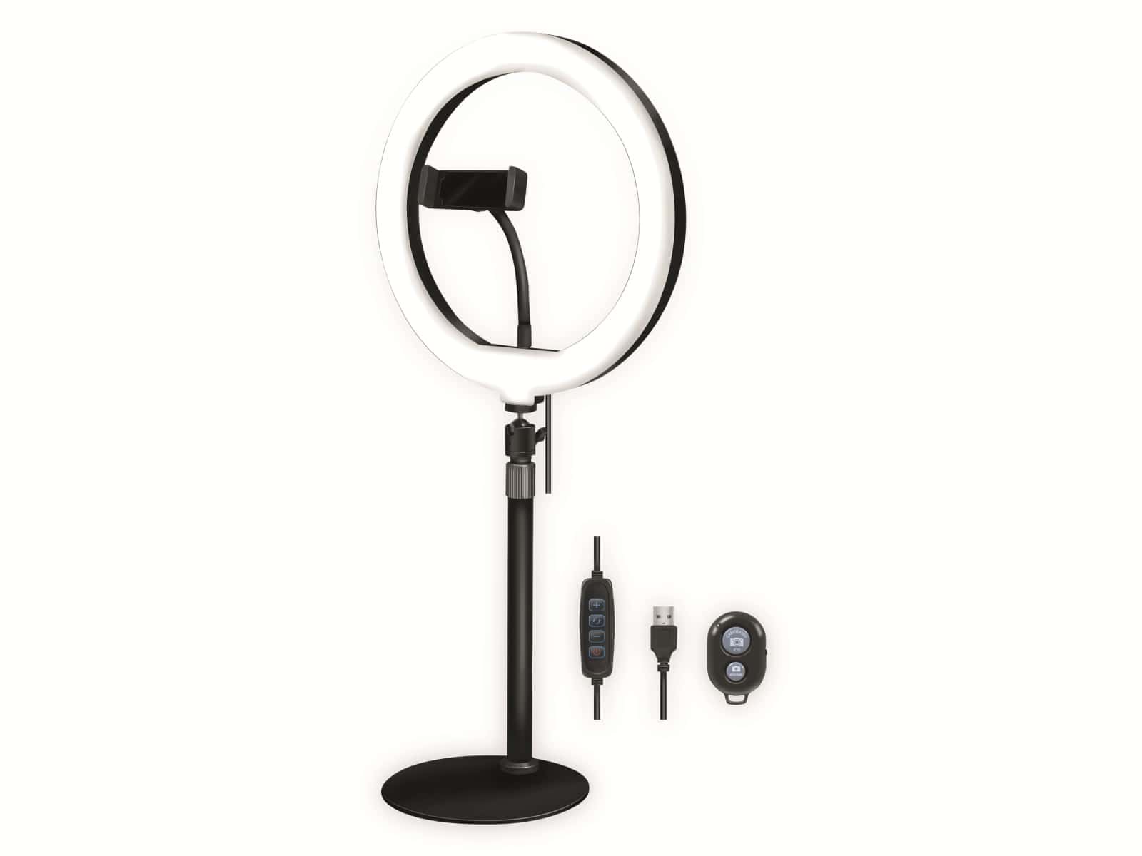 LOGILINK Smartphone-LED-Ringlicht AA0152, Ø25cm, Stativ, Fernauslöser, Lichtregler LOGILINK Smartphone-LED-Ringlicht AA0152, Ø25cm, Stativ, Fernauslöser, Lichtregler