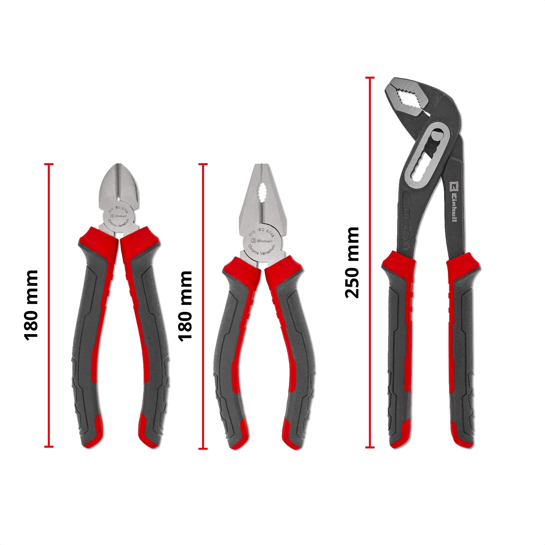 EINHELL Zangen-Set, 370531, 180/250 mm, 3-teilig EINHELL Zangen-Set, 370531, 180/250 mm, 3-teilig