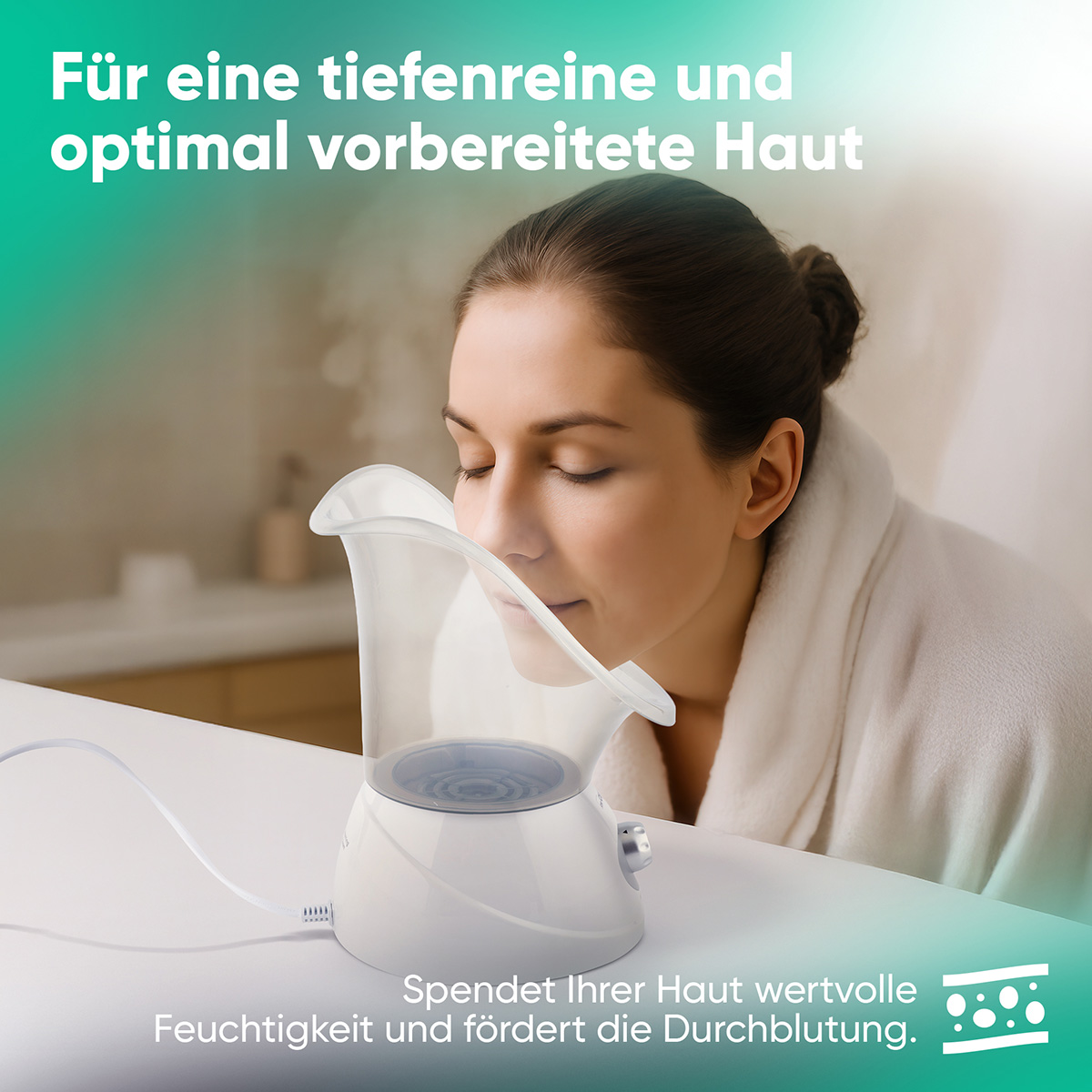 CLATRONIC Gesichtssauna & Inhalationsgerät GS 3656, 3-Stufen