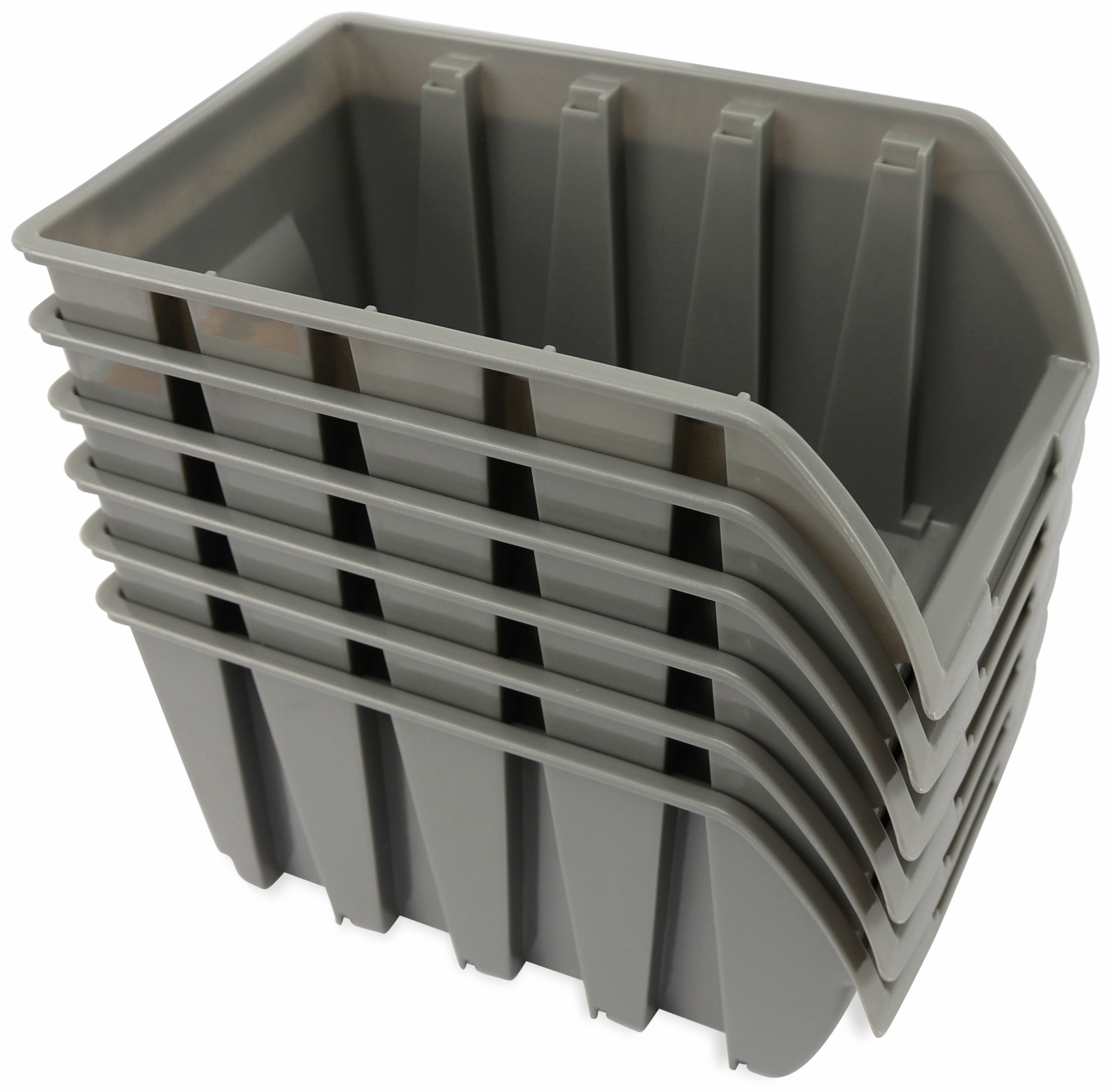 DAYTOOLS Stapelsichtbox RK-1033, 6 Stück, grau, 237x144x125 mm