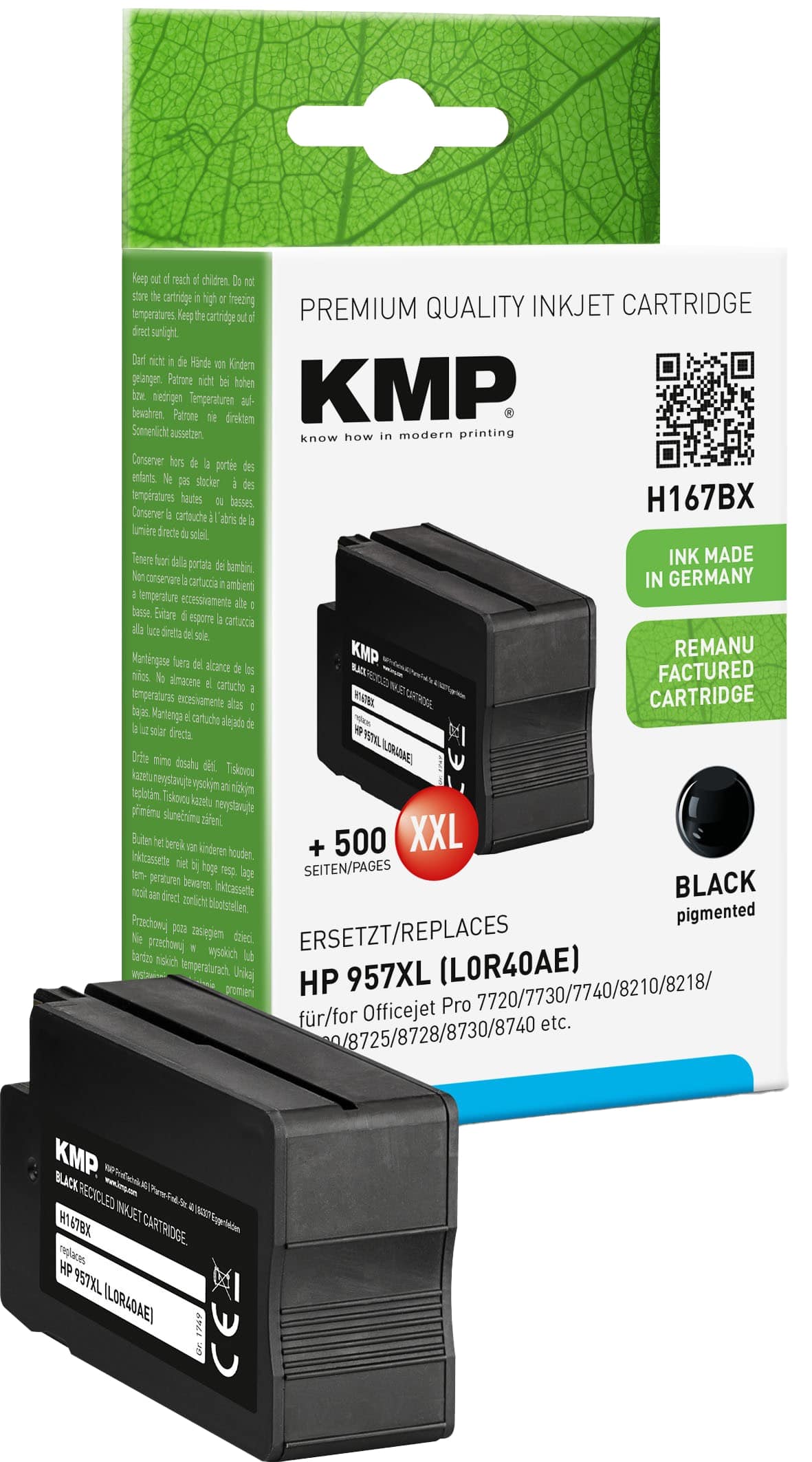 KMP Tintenpatrone H167BX schwarz ersetzt HP957XL (L0R40AE)