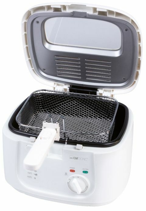 CLATRONIC Fritteuse 2,5L (Öl) FR 3771, antihaftbeschichtet, Cool Toch, 1800W, weiß