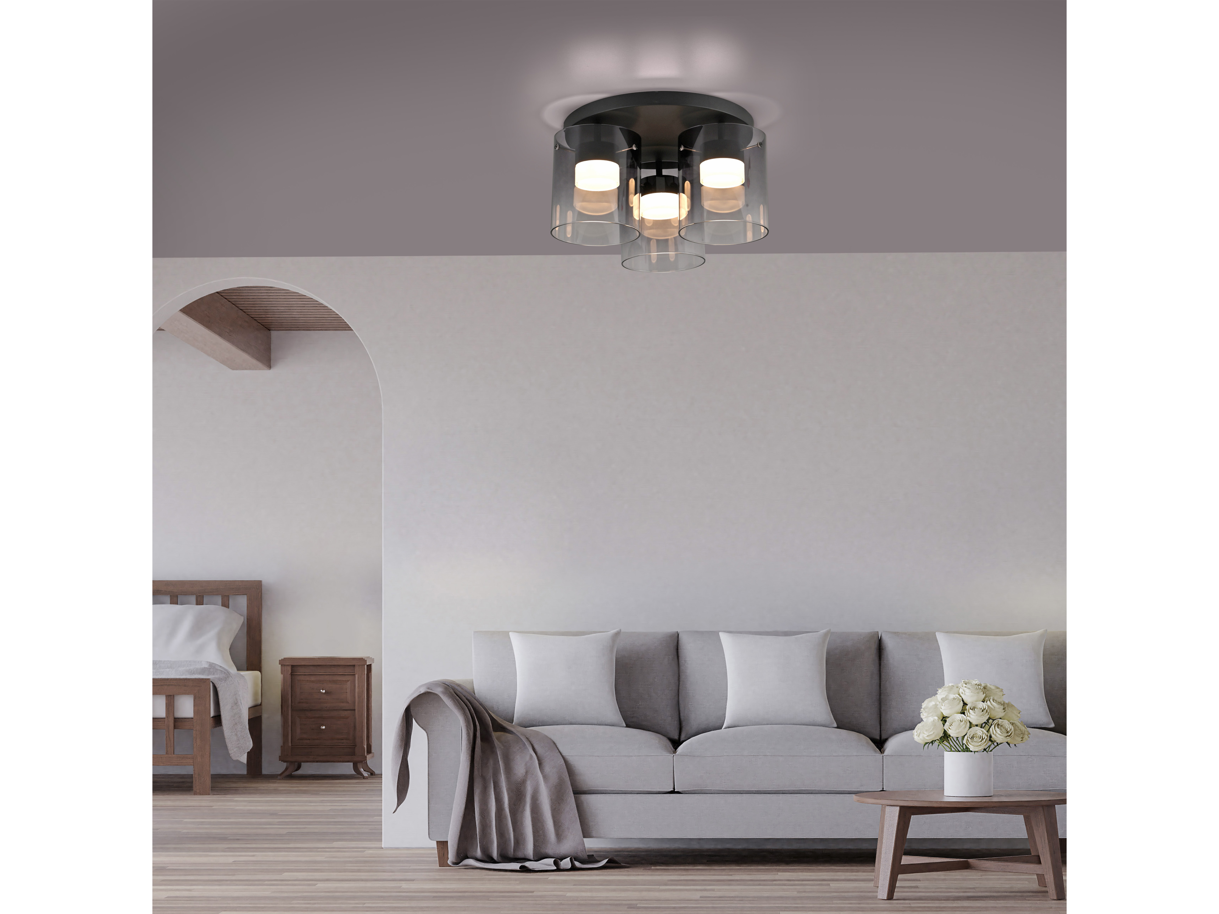 JUST LIGHT LED-Deckenleuchte 14041-18, 7,5W, 800lm, 3000K, schwarz