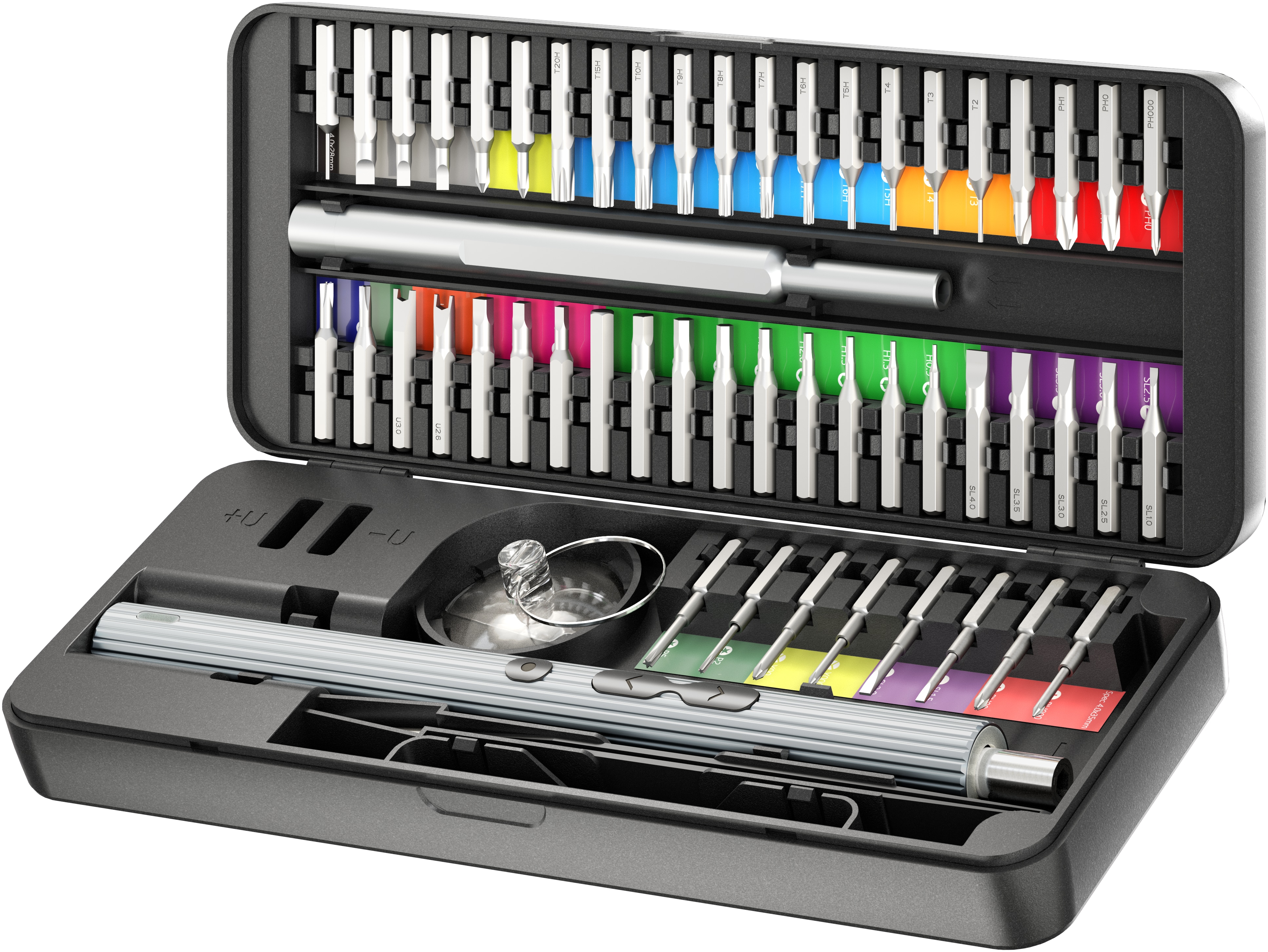 GOOBAY TOOLS 58in1 Elektrischer Schraubendreher, 77839, mit 50-tlg. Präzisions-Bitsatz