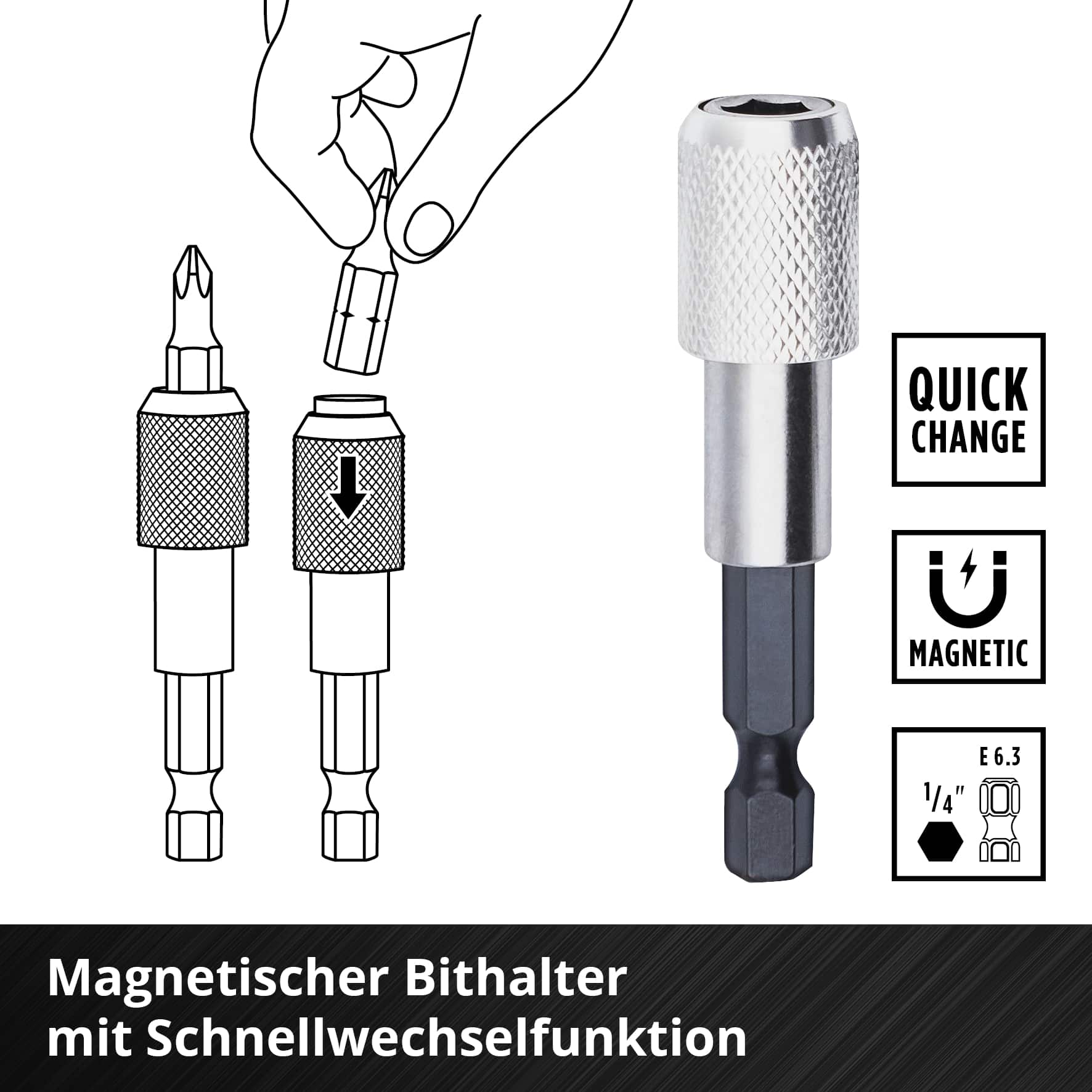 EINHELL Ratschen- & Bit-Set, 109022, L-Case, 37-teilig