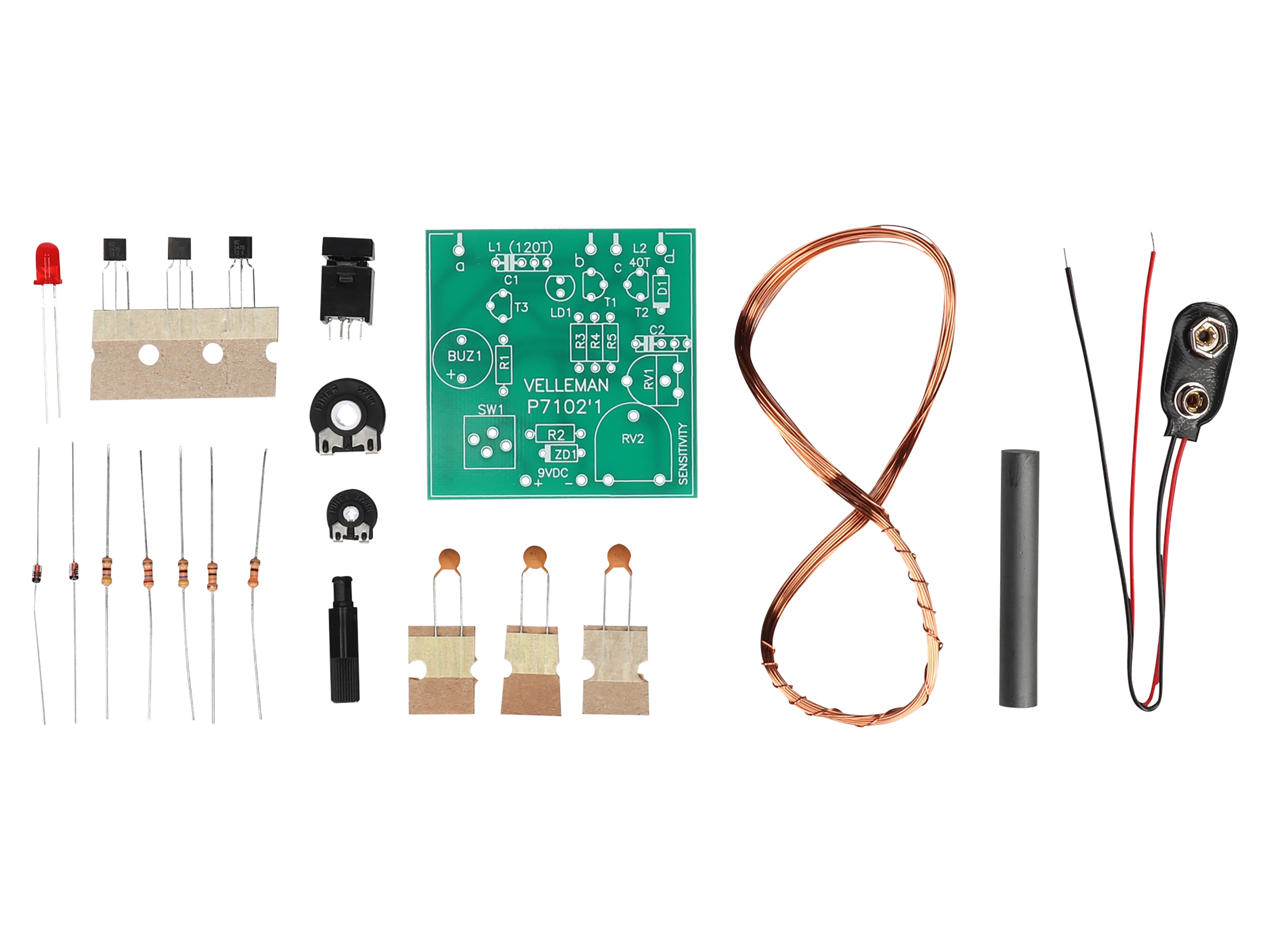 WHADDA Lötbausatz Metalldetektor mit LED-Anzeige WSMI7102