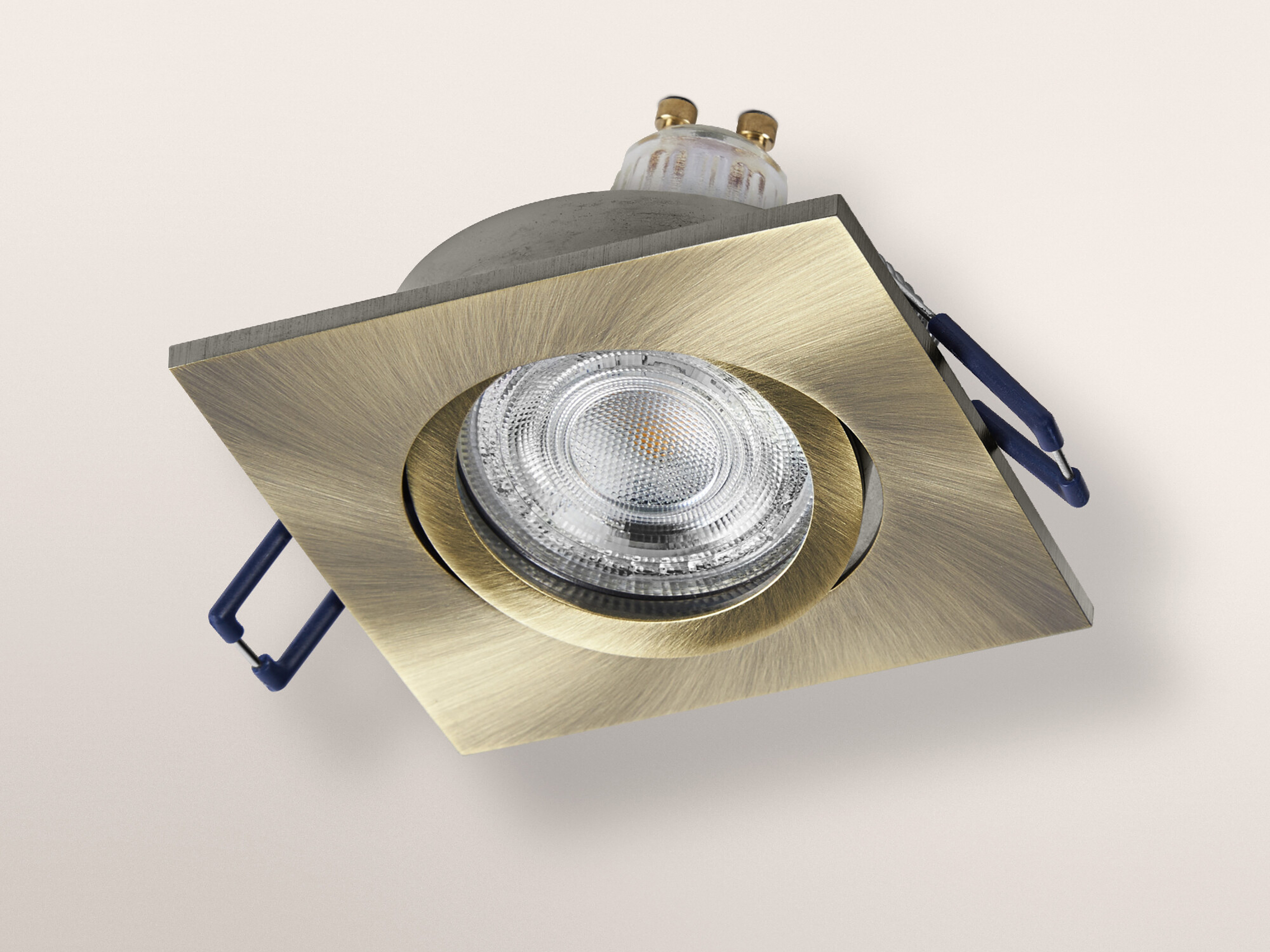 OSRAM LED-Einbauleuchte, IP20, 4,5W, 2700K, 400lm, warmweiß, IP20, Messing, 3er Set