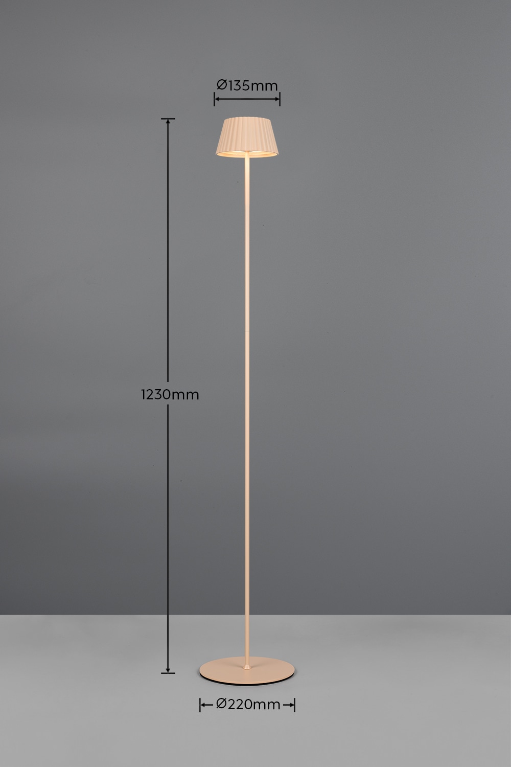 REALITY LED-Akku-Stehleuchte SUAREZ, R47706166, 1,5W, 200lm, 3000K, sand