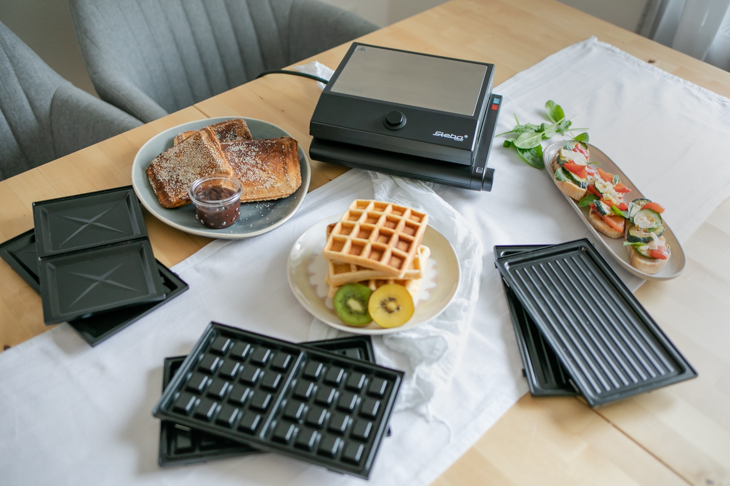 STEBA Multi-Snack-Maker SG 55, Sandwich Waffeln Grillen, 1000W