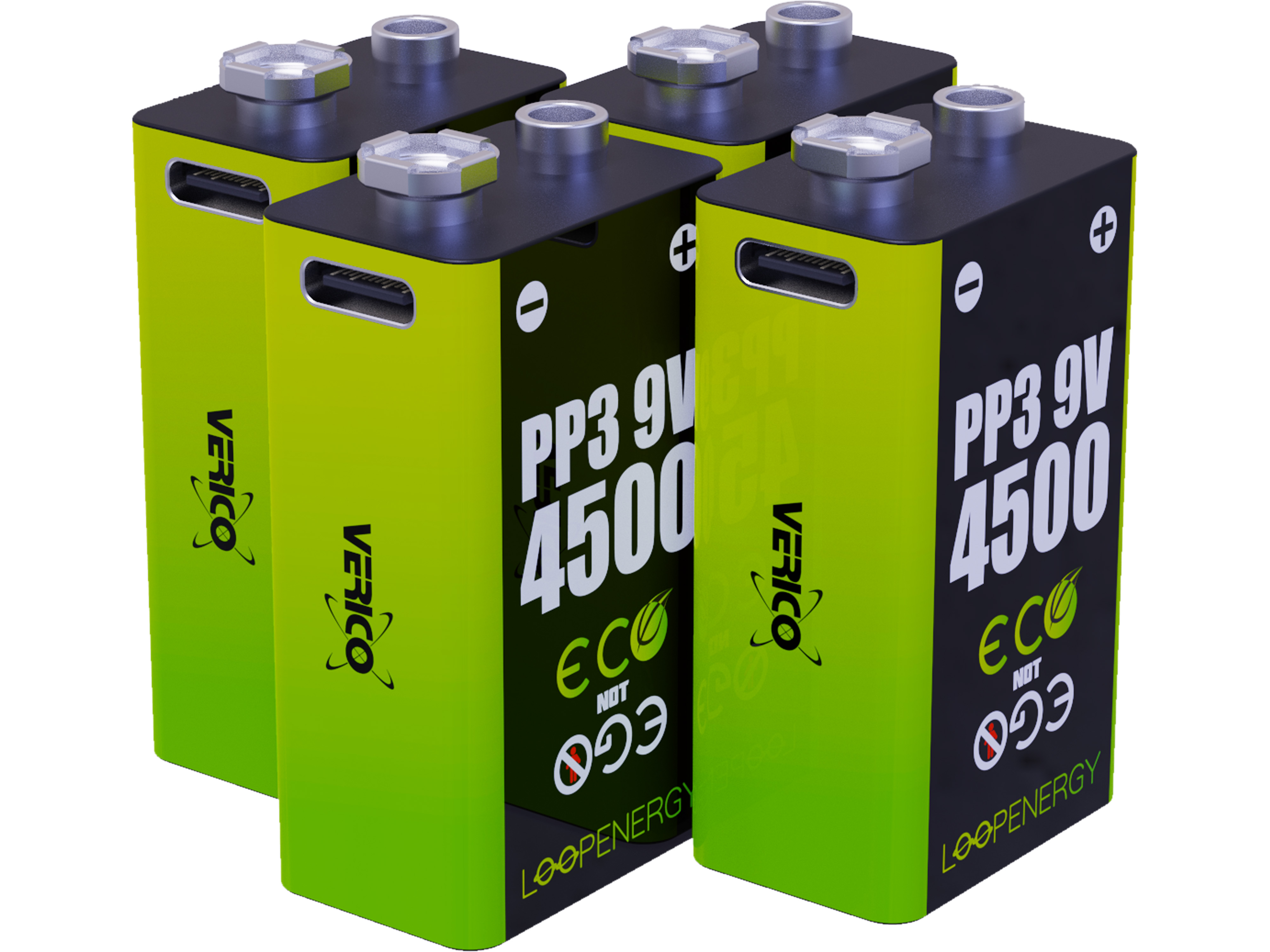 VERICO Li-Ion-Akku Loop Energy 9 V- Block, 4er Pack