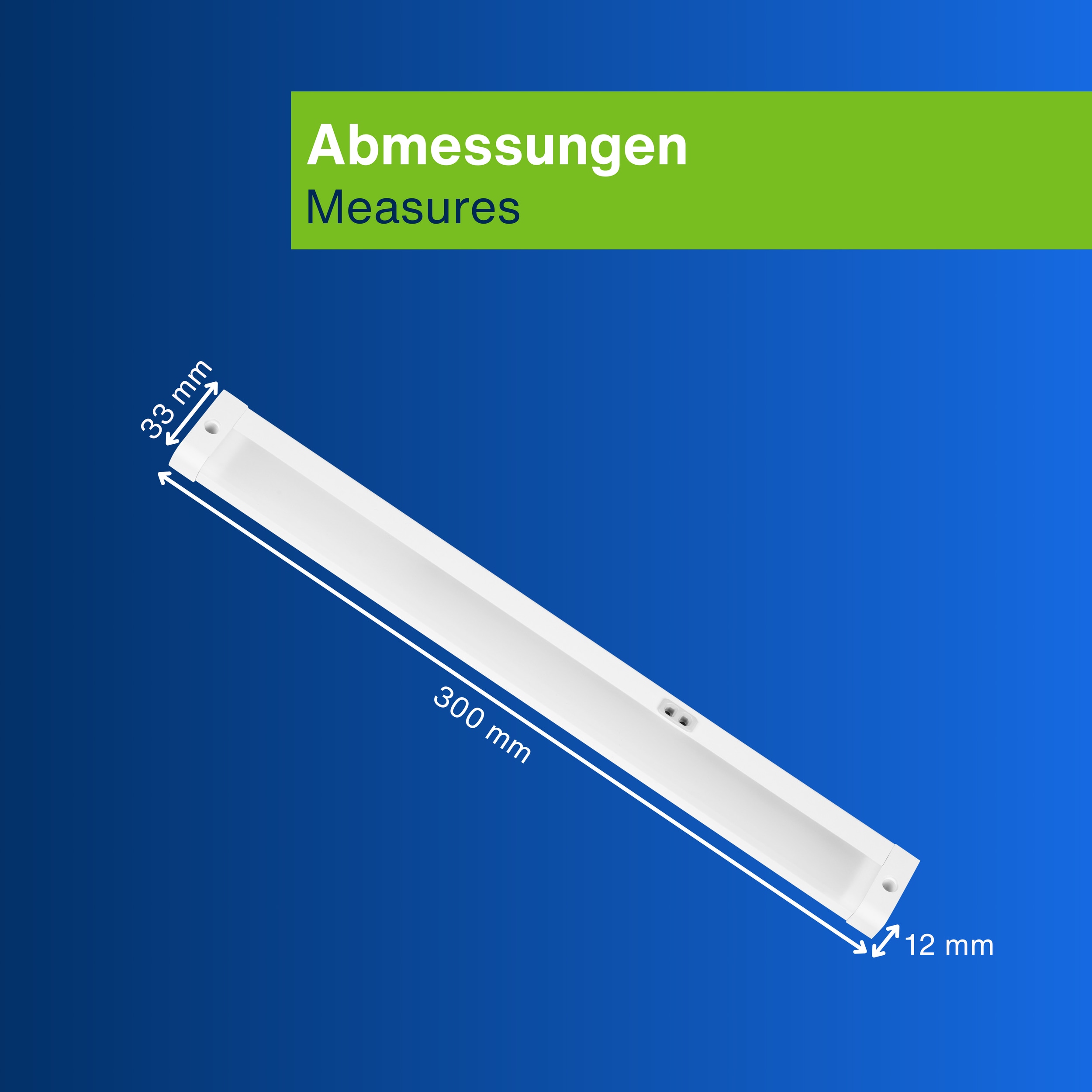 REV LED-Unterbauleuchte, 4W, 3000K, 300lm, warmweiß, IP20, 30 cm