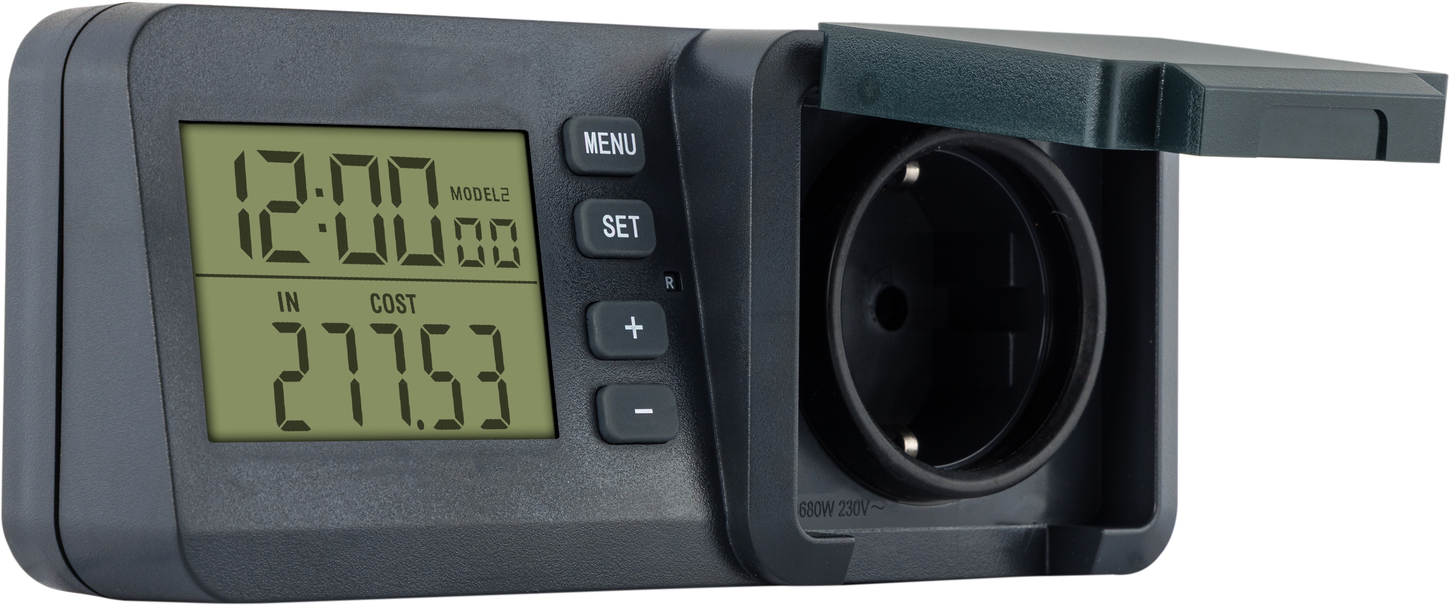 REV ENERGIEKOSTENMESSGERÄT EP011CTL-GR, LCD-DISPLAY, IP44, SCHWARZ-GRÜN