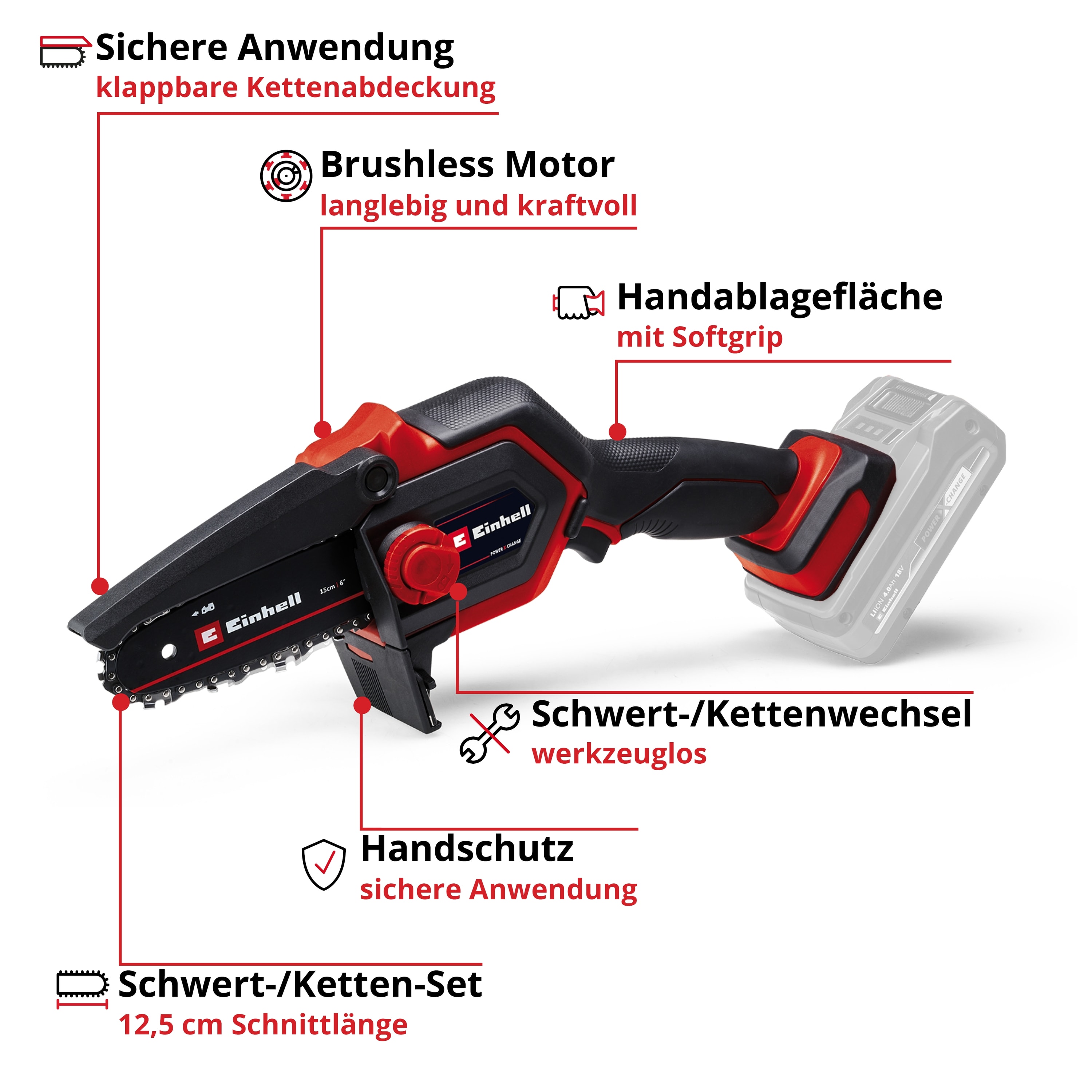 EINHELL Akku-Astkettensäge GE-PS 18/15 Li BL Kit (1x 4,0 Ah) EINHELL Akku-Astkettensäge GE-PS 18/15 Li BL Kit (1x 4,0 Ah)