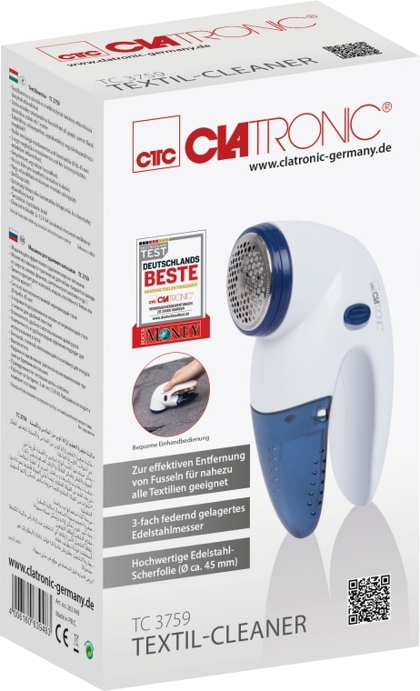 CLATRONIC Fusselrasierer TC 3759, Textlil Cleaner, weiß/blau