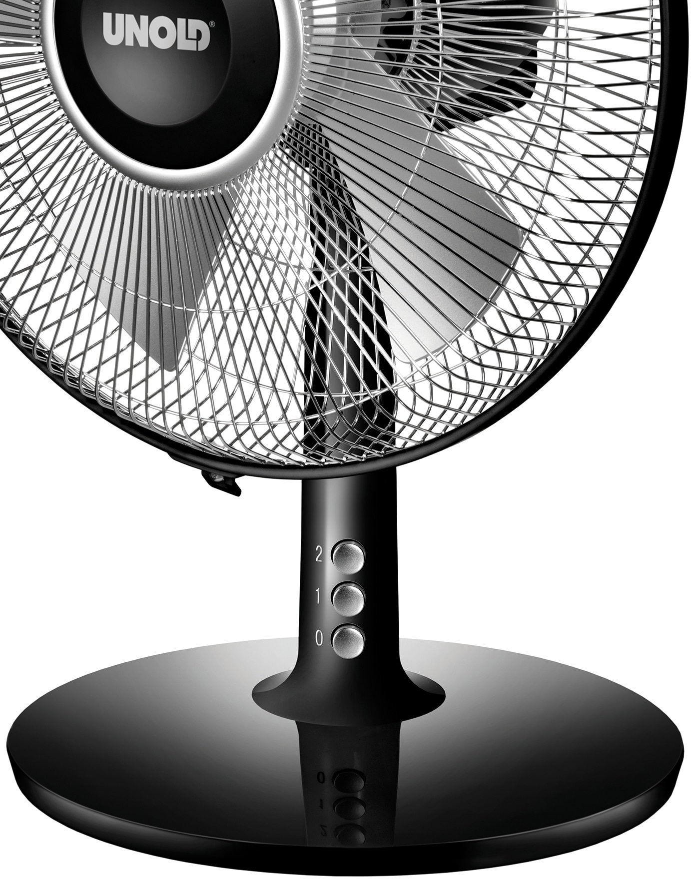 UNOLD Tischventilator 86817, Silverline, 25 W, schwarz/silber