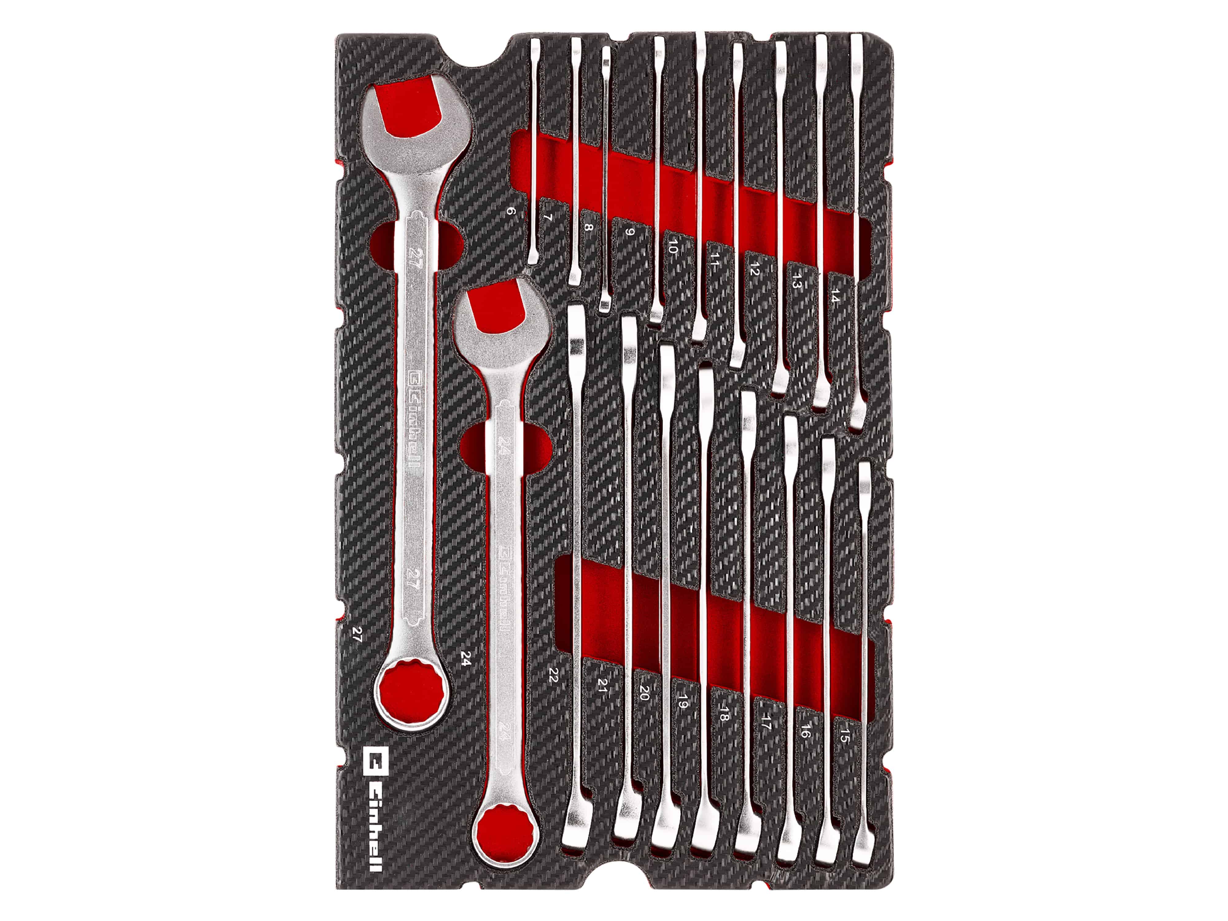 EINHELL E-Case-Einleger Gabelringschlüssel, 370521, 19-teilig