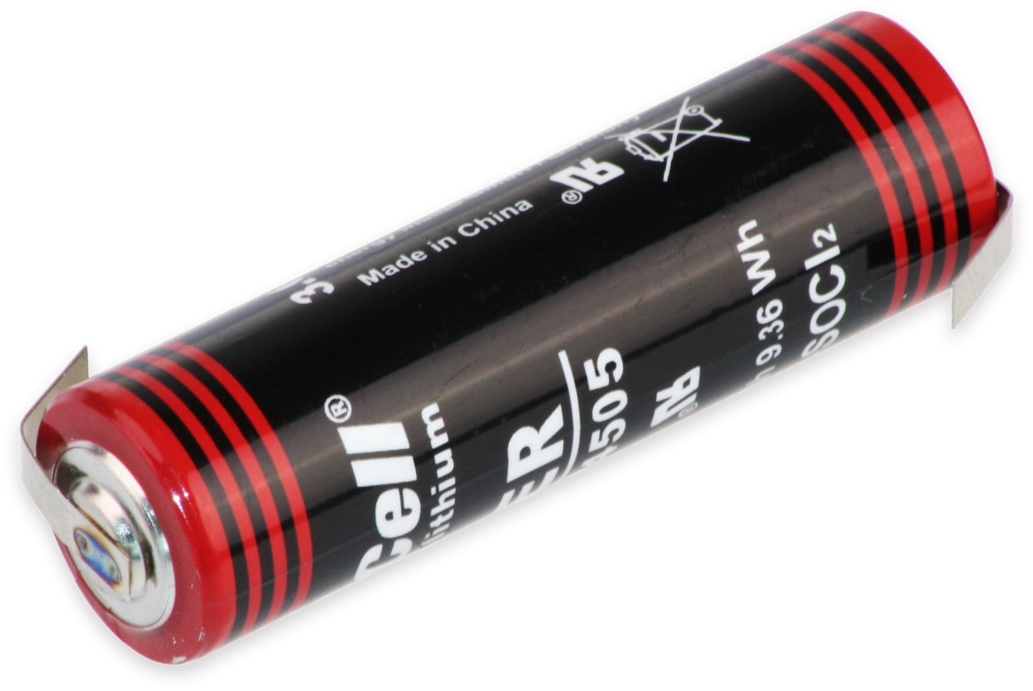 KRAFTMAX Lithium-Batterie LS14500, AA, mit Z-Lötfahne, 3,6 V-, 2400 mAh