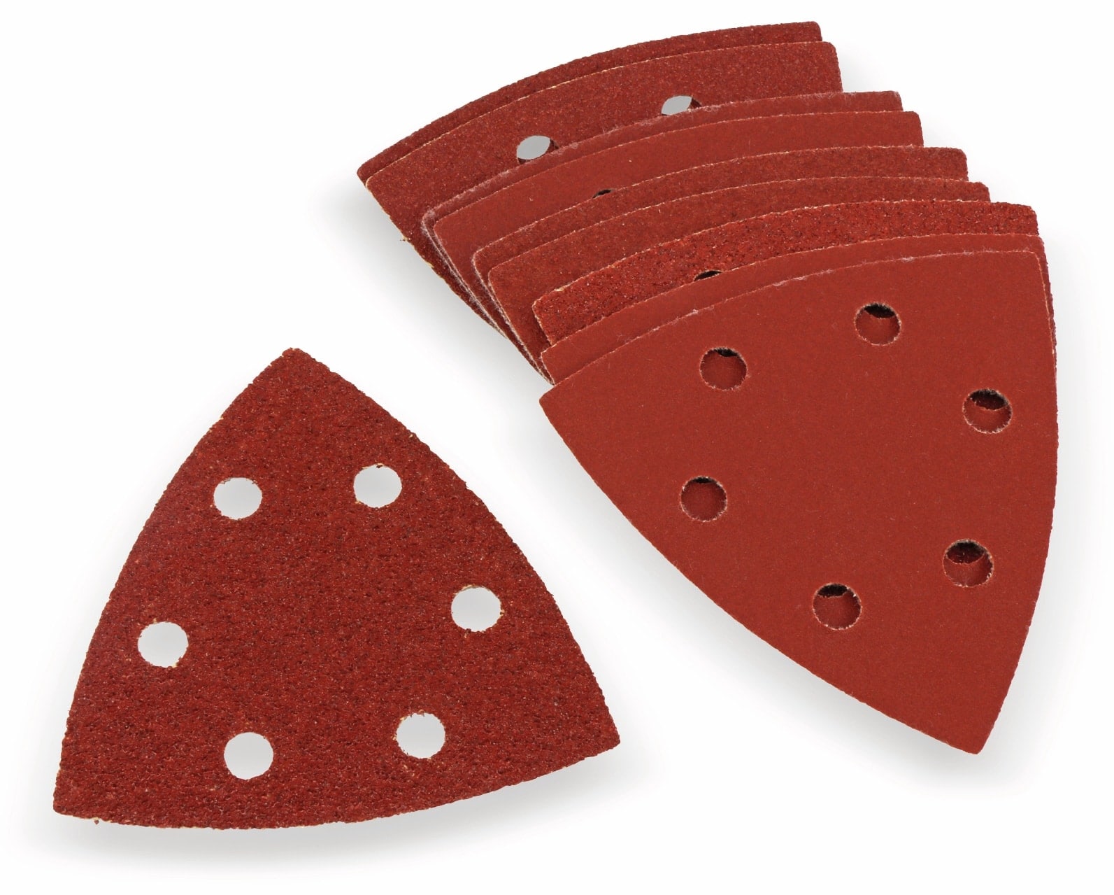 Schleifdreiecke-Set, 10 Stück, 93x93x93 mm Schleifdreiecke-Set, 10 Stück, 93x93x93 mm